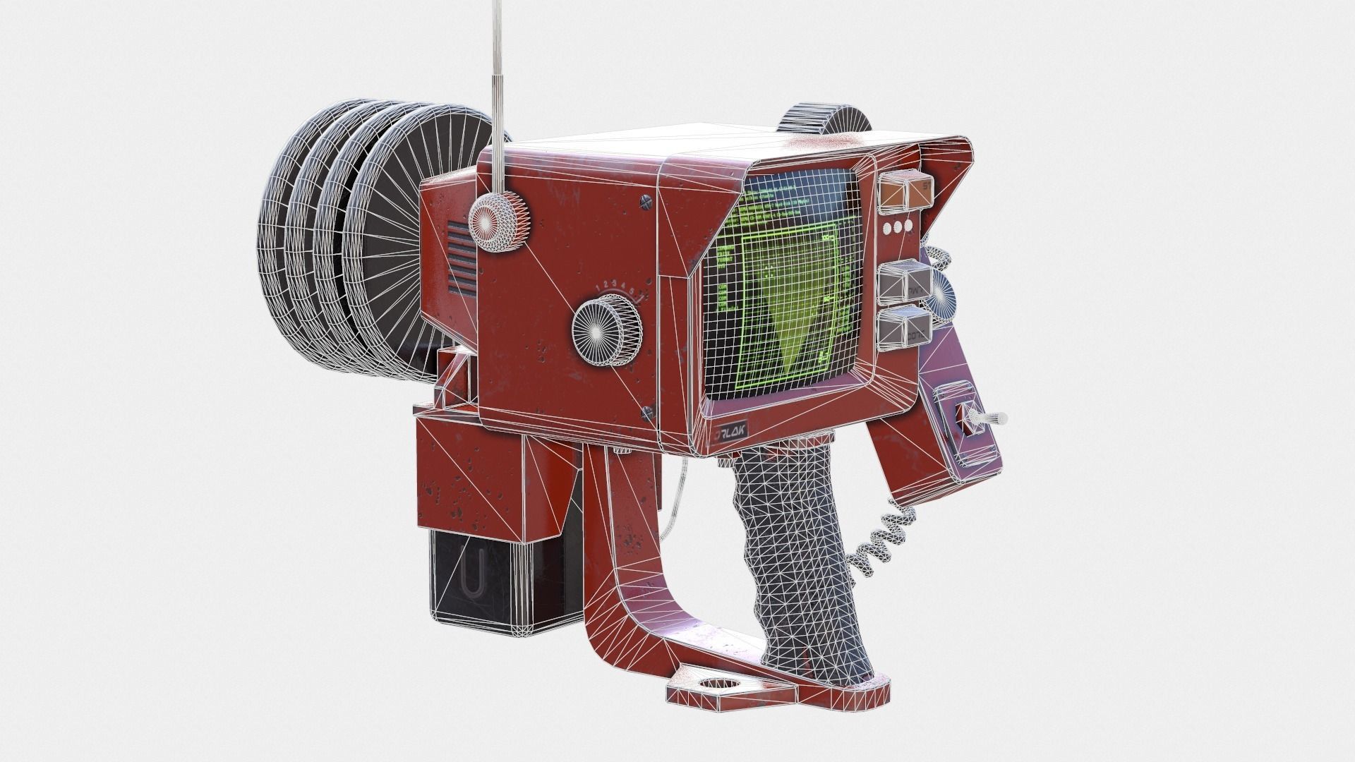 Handheld Sci-Fi Game Ready Sonar Device Low-poly 3D model_18