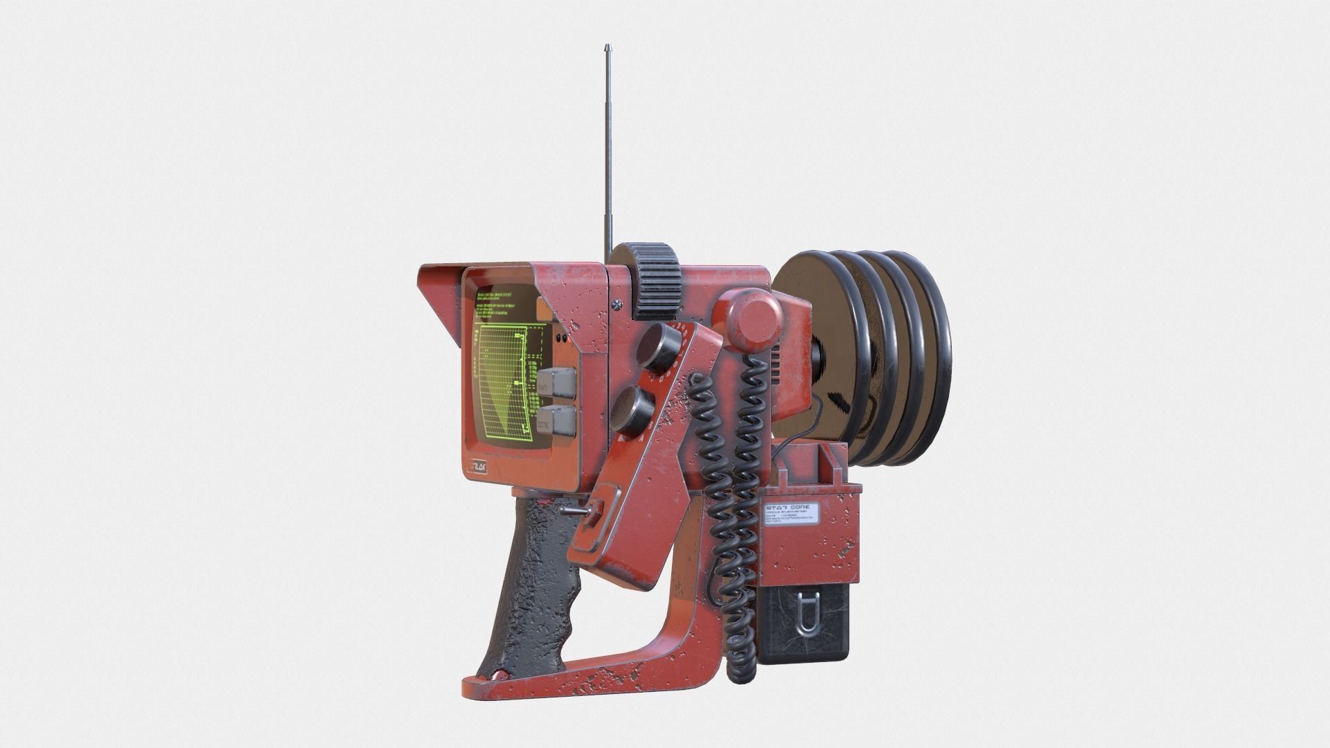 Handheld Sci-Fi Game Ready Sonar Device Low-poly 3D model_12