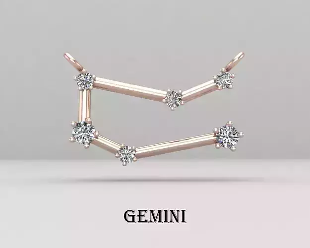 GEMINI necklace 66-MP 3D print model