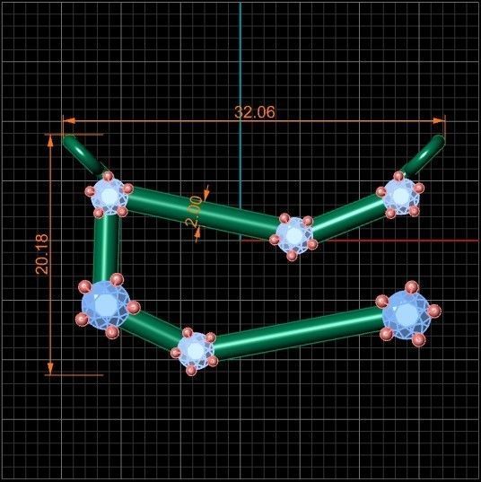 GEMINI necklace 66-MP 3D print model_3