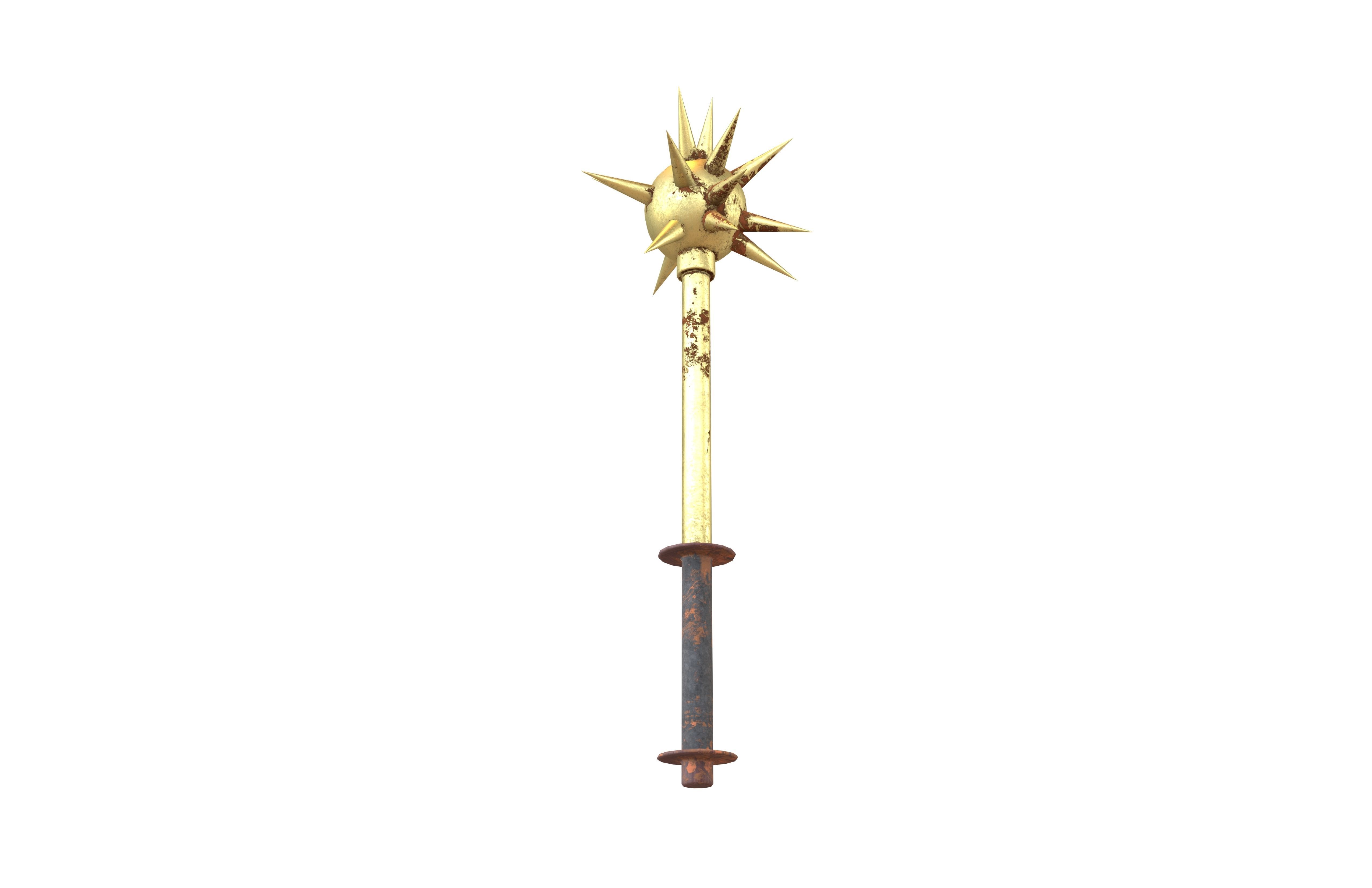 Morning Star Weapon v1 010 Low-poly 3D model_3