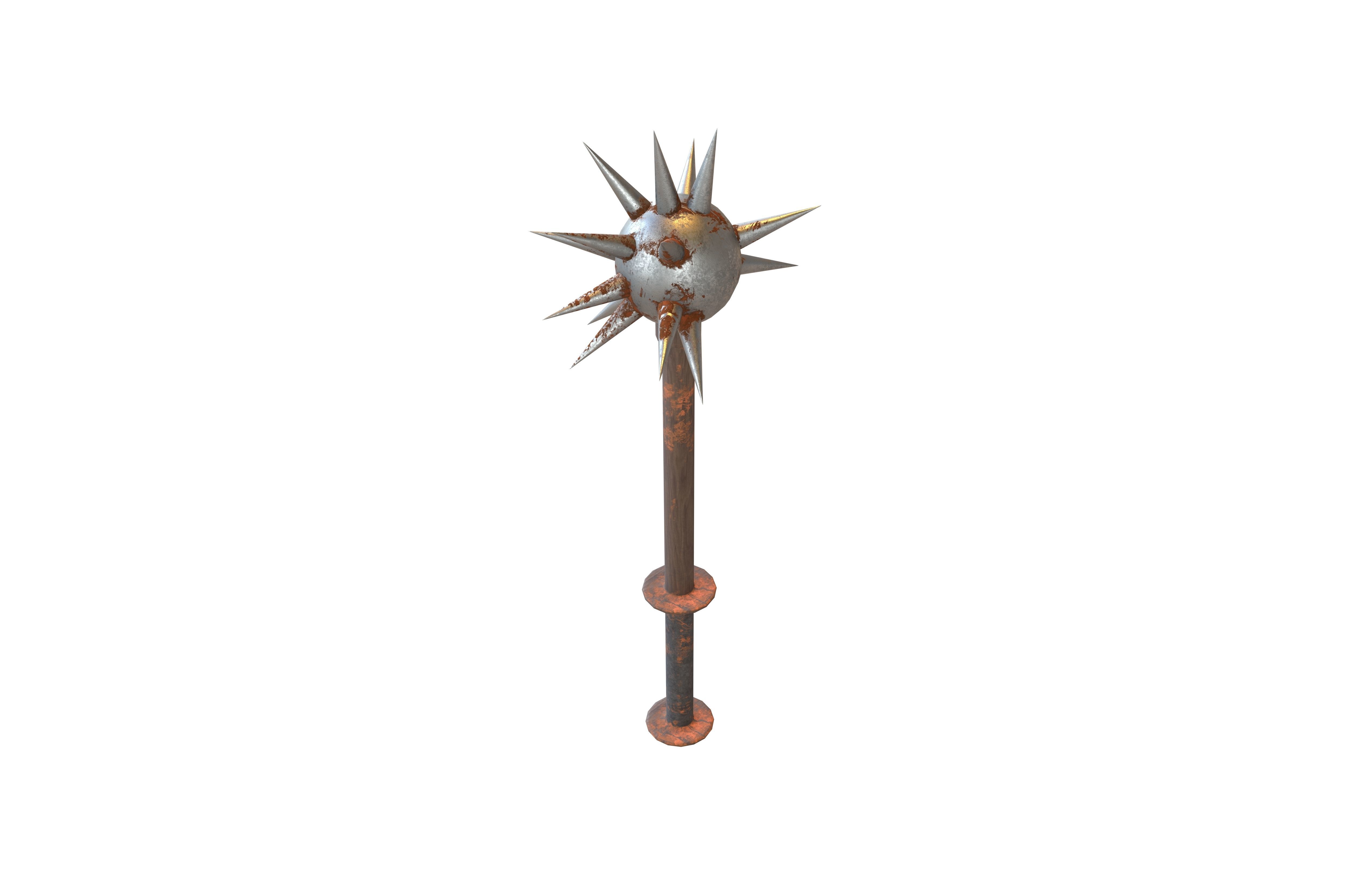 Morning Star Weapon v1 012 Low-poly 3D model_2