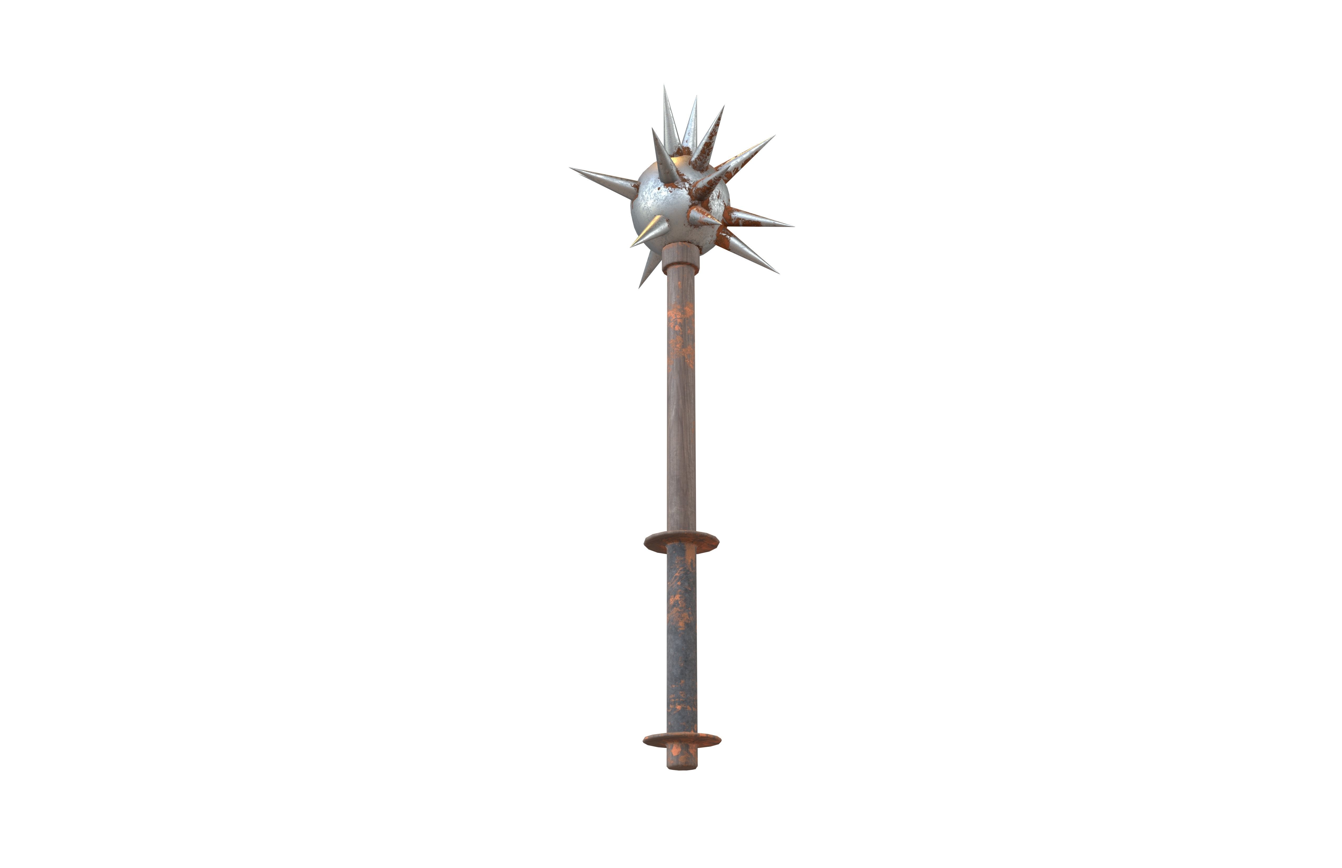 Morning Star Weapon v1 012 Low-poly 3D model_3