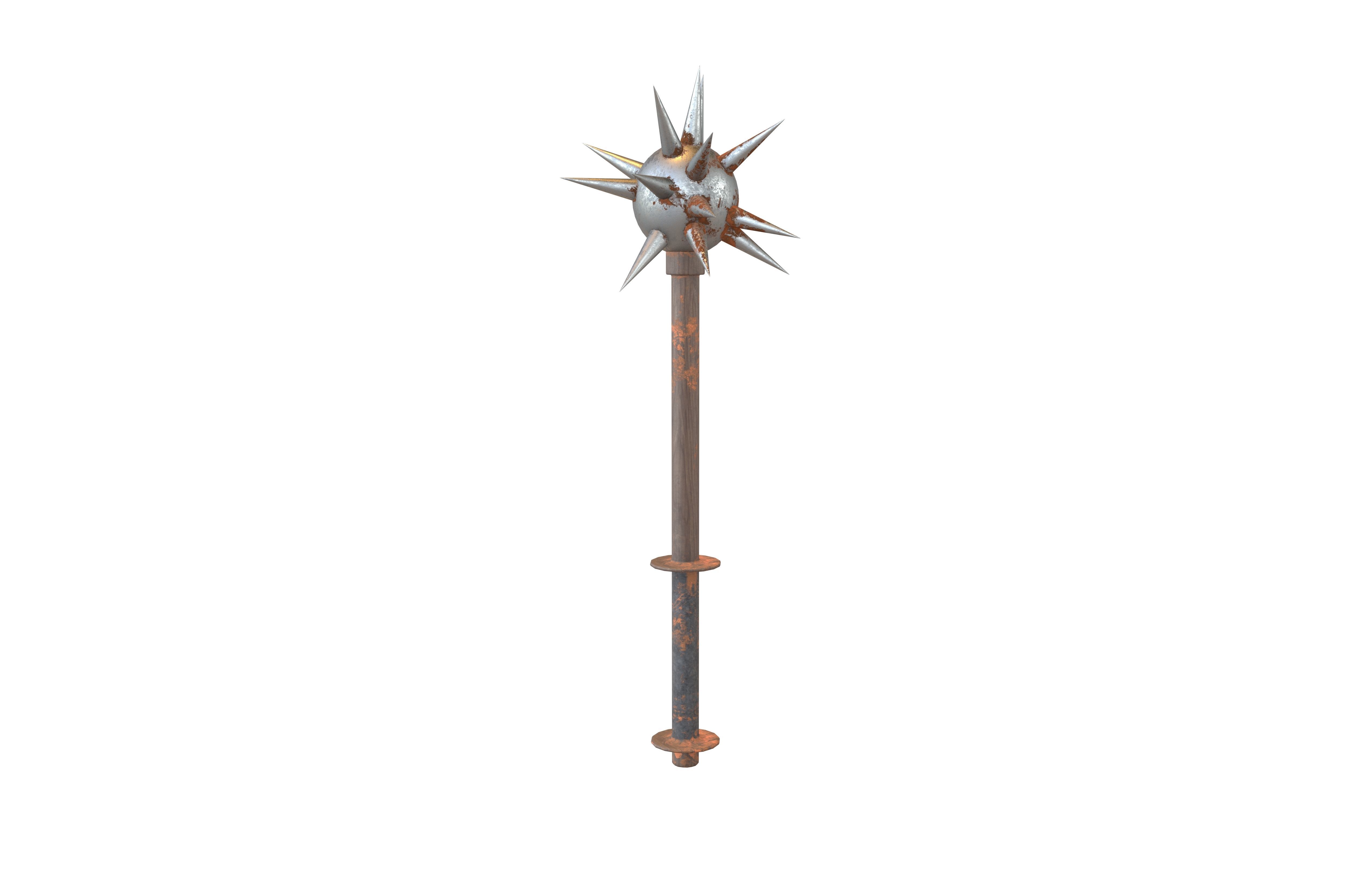 Morning Star Weapon v1 012 Low-poly 3D model_1