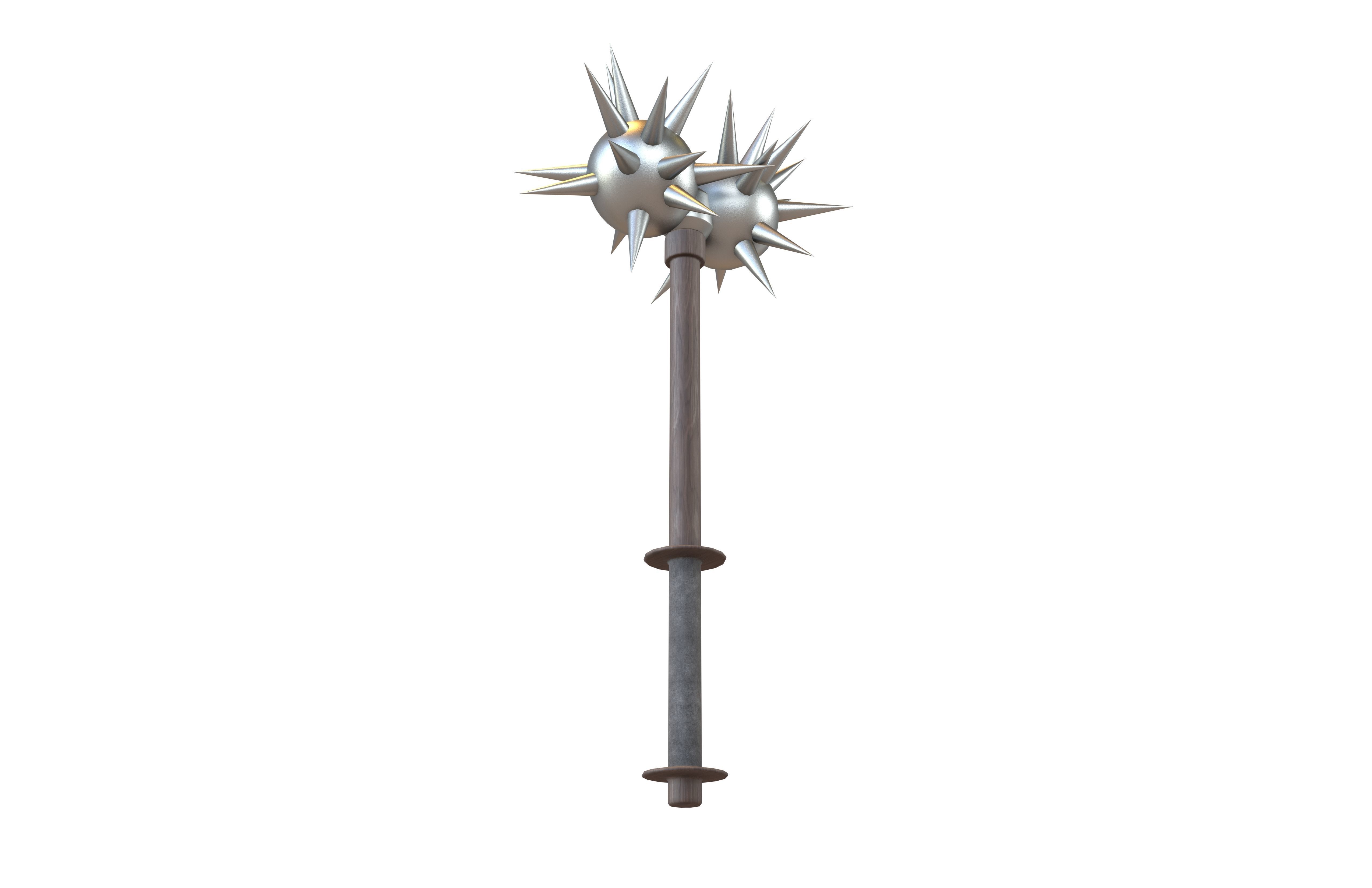 Morning Star Weapon v2 005 Low-poly 3D model_3