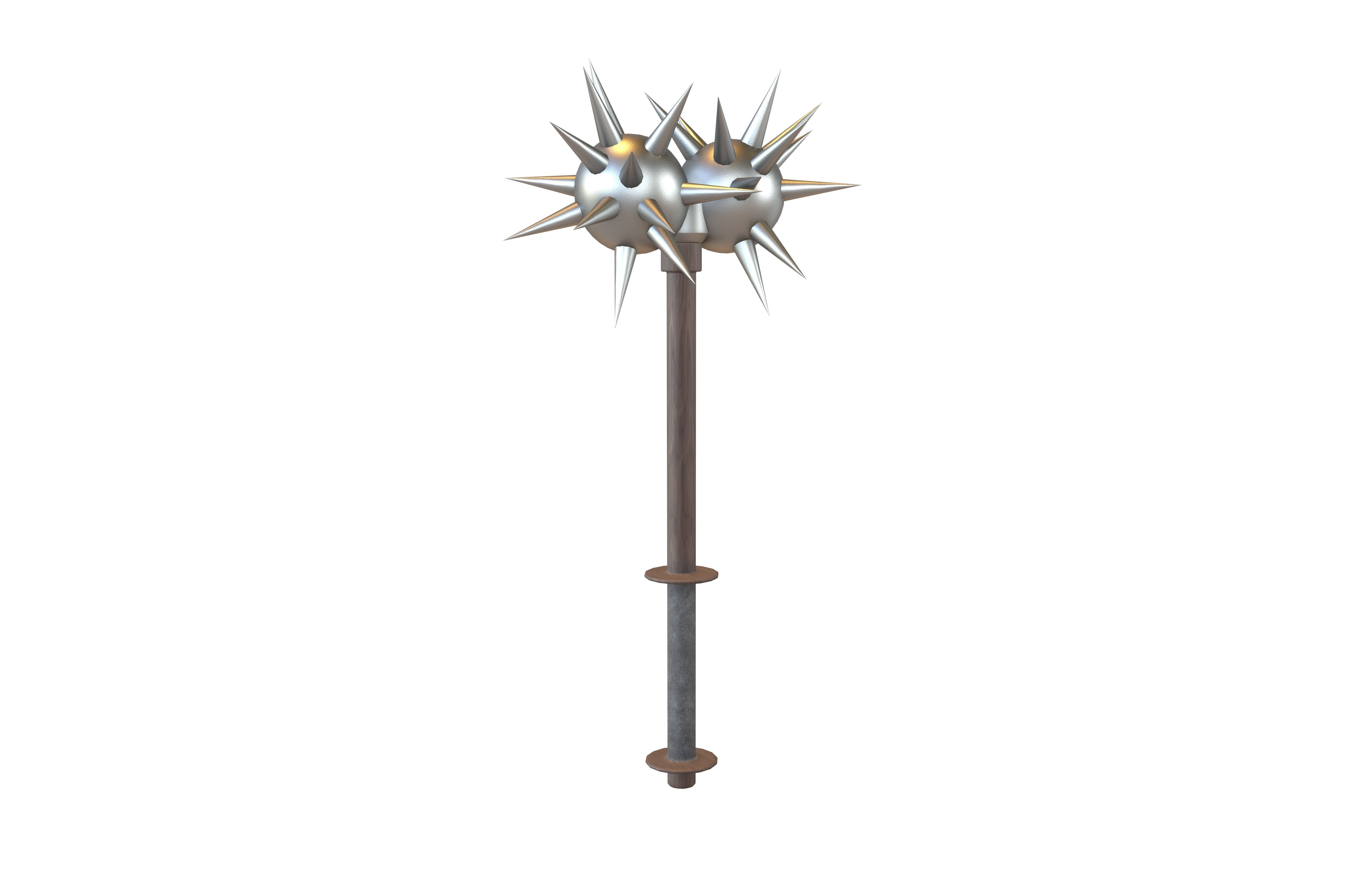 Morning Star Weapon v2 005 Low-poly 3D model_1