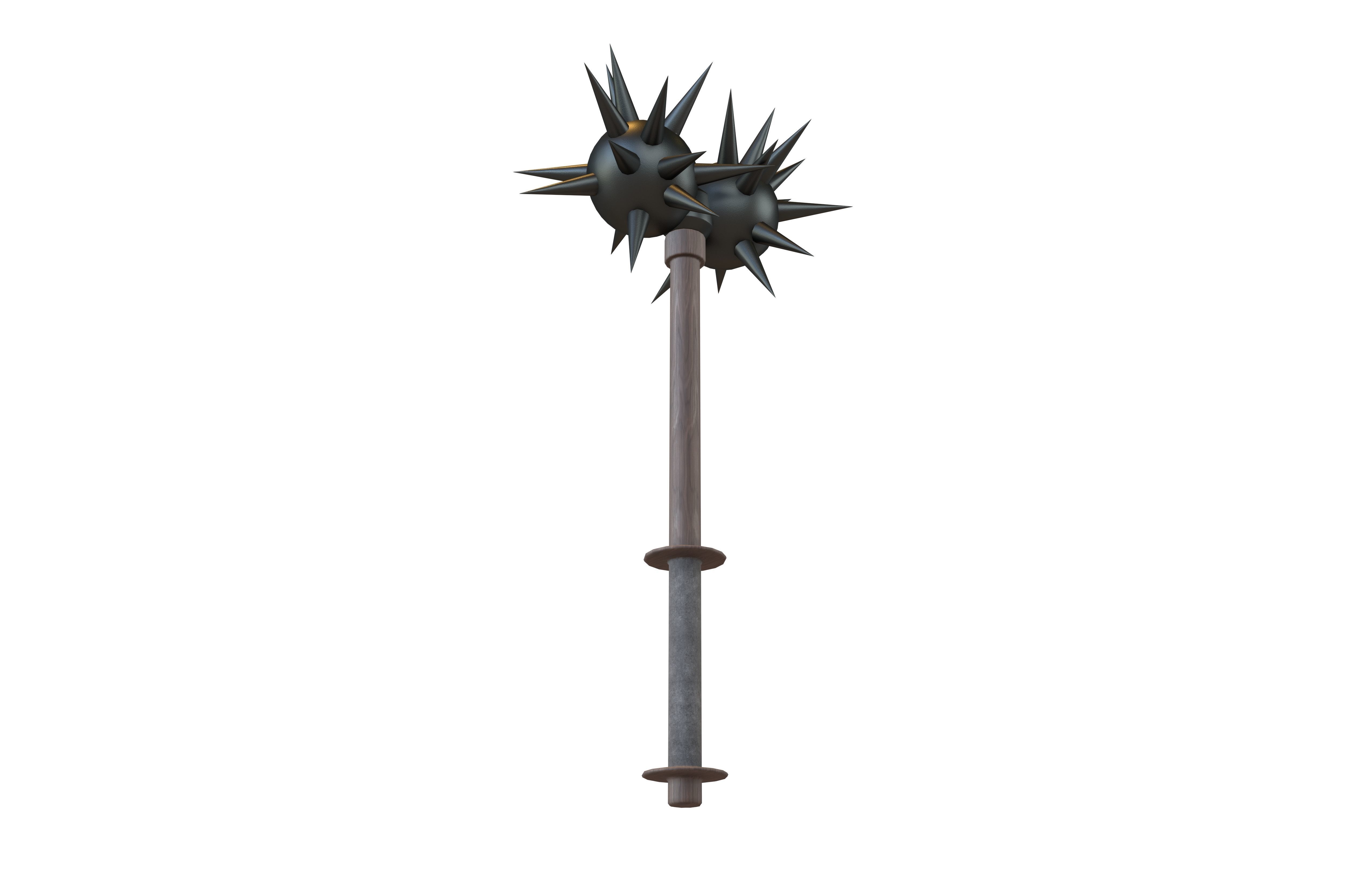 Morning Star Weapon v2 006 Low-poly 3D model_3