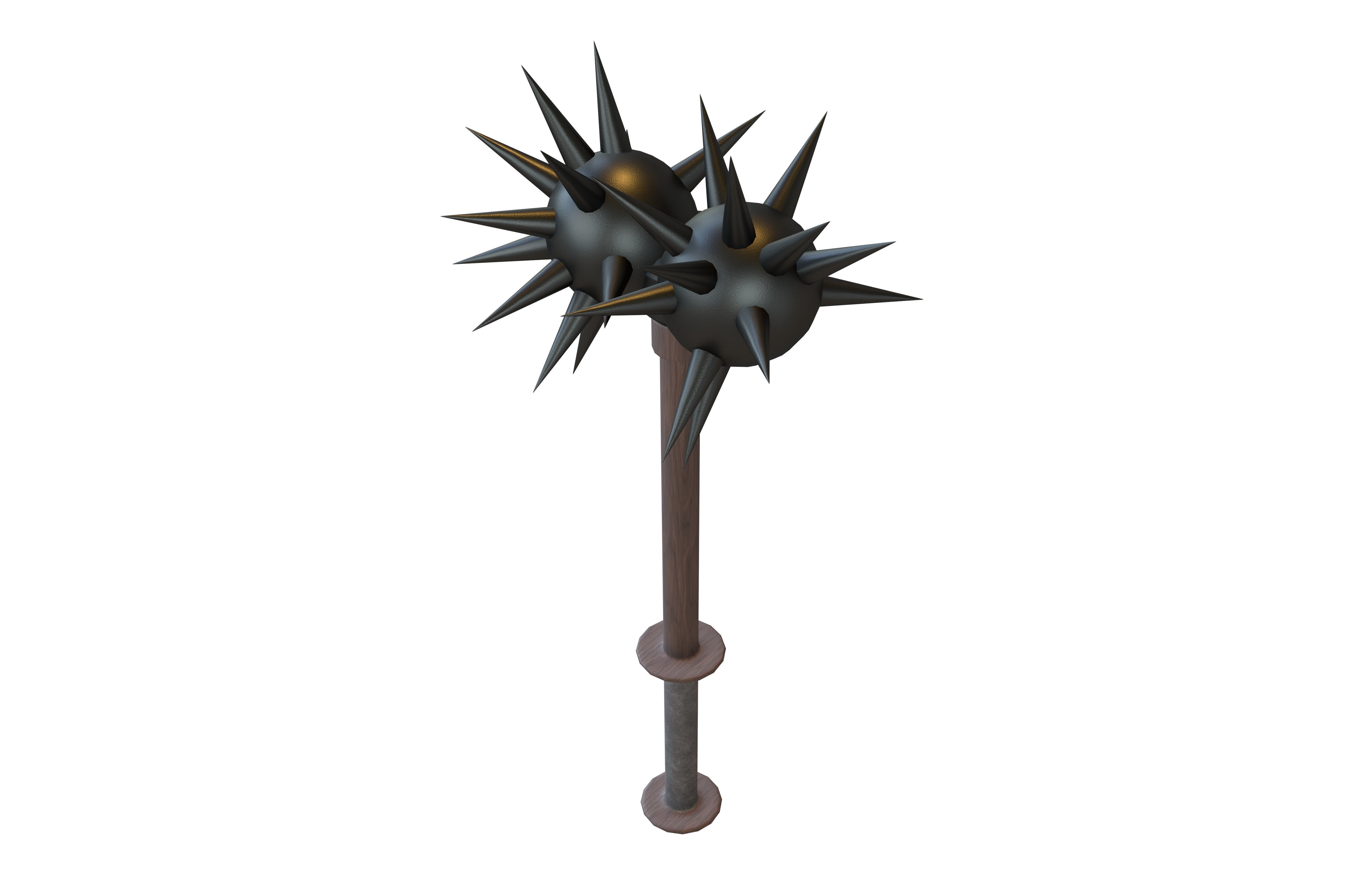 Morning Star Weapon v2 006 Low-poly 3D model_2