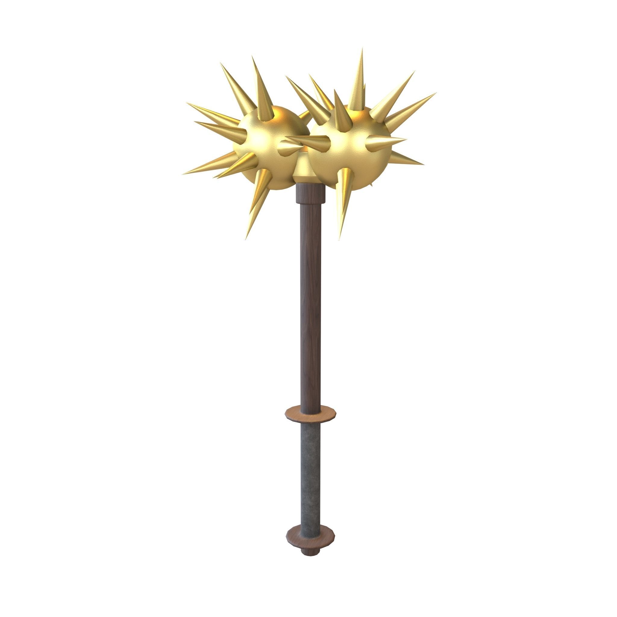 Morning Star Weapon v2 007 Low-poly 3D model_4