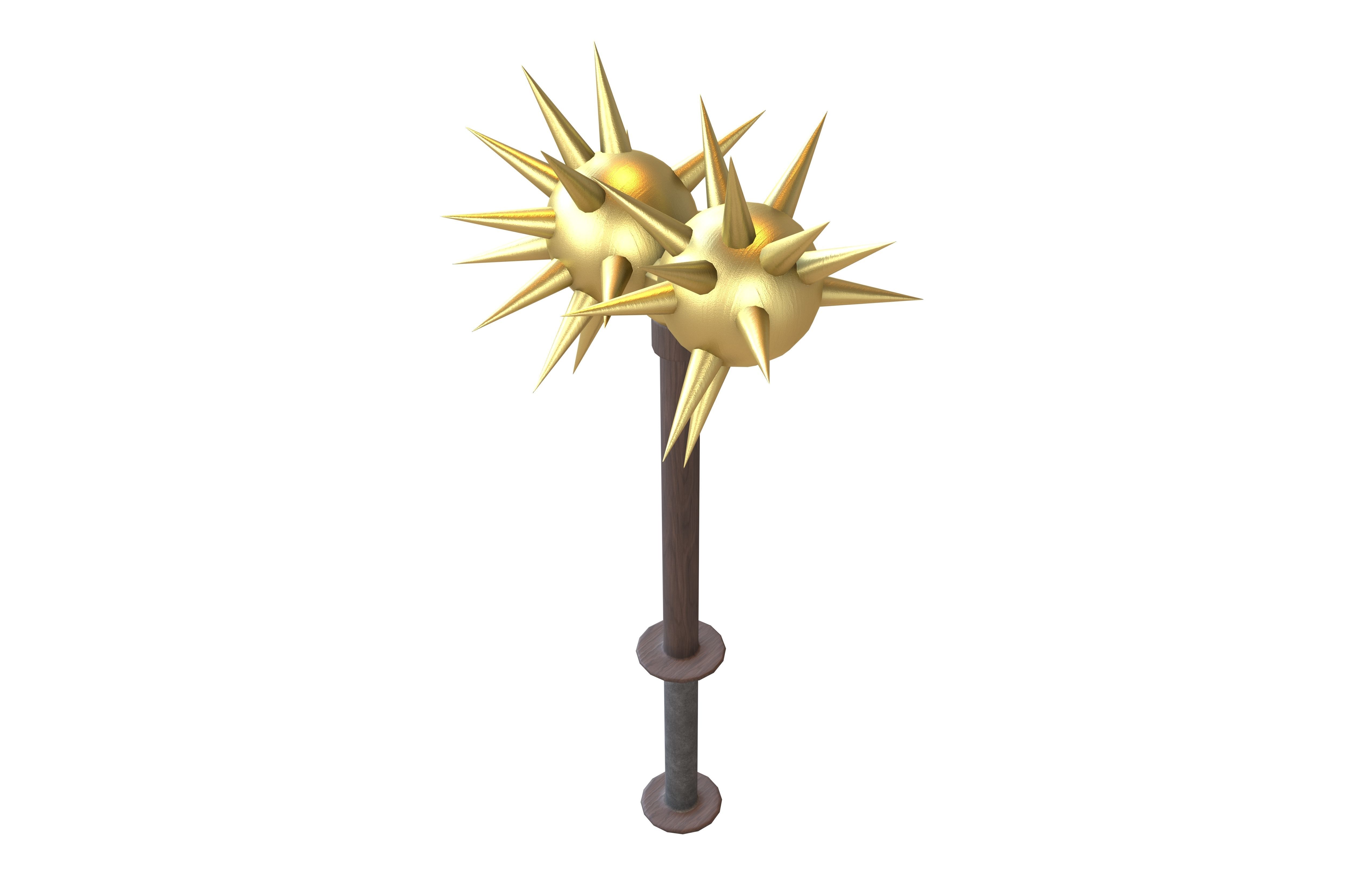 Morning Star Weapon v2 007 Low-poly 3D model_3