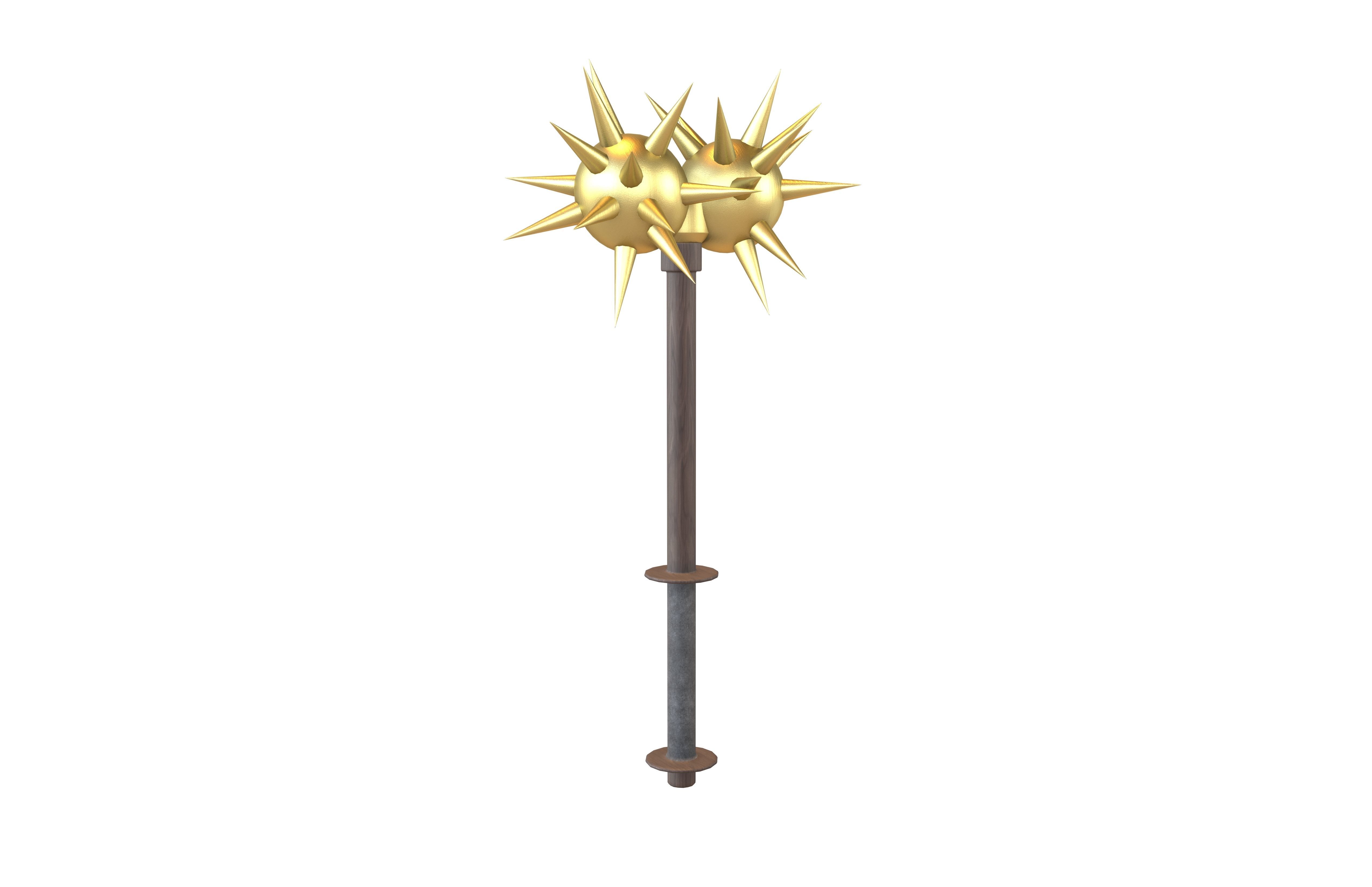 Morning Star Weapon v2 007 Low-poly 3D model_2