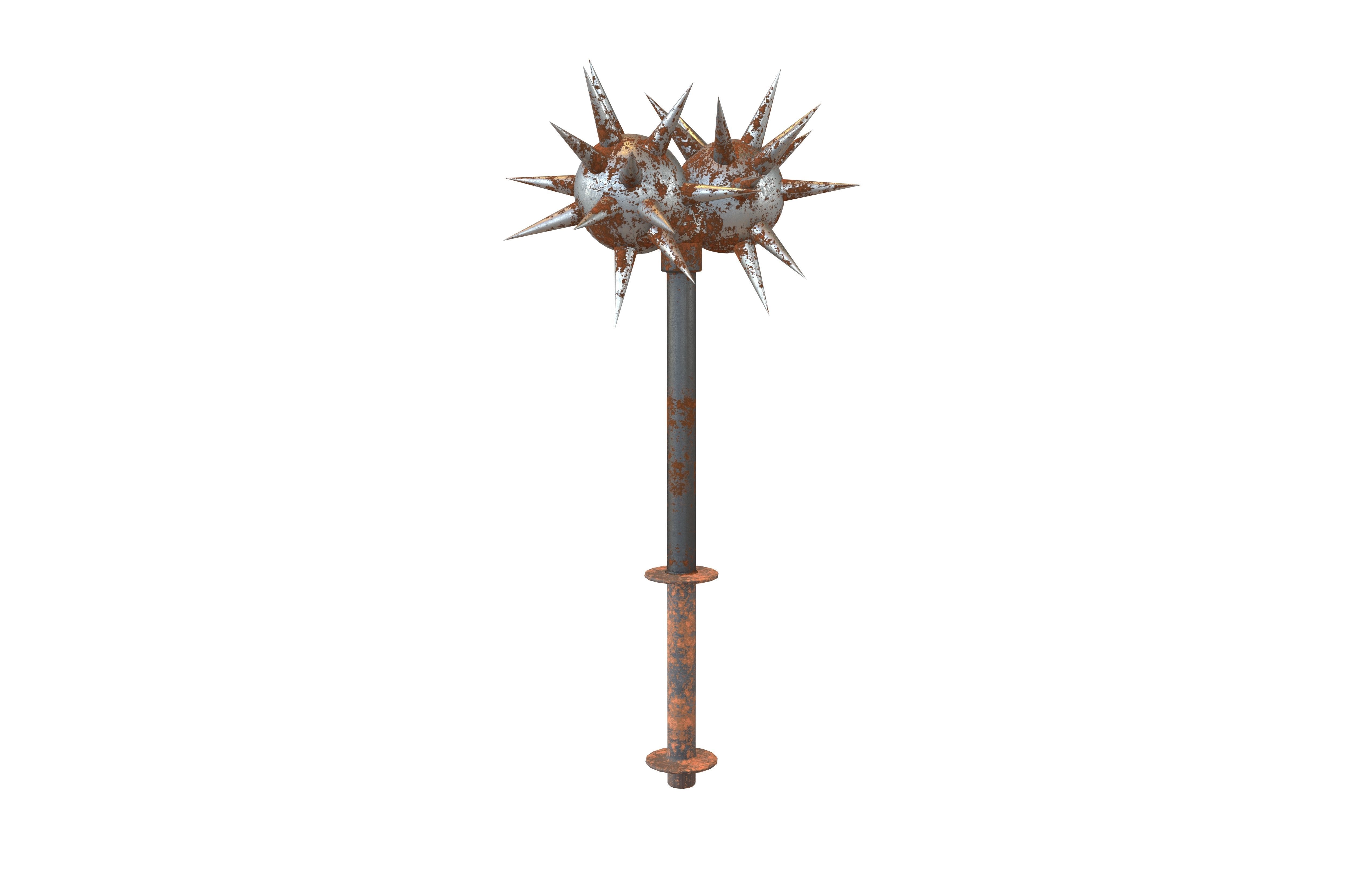Morning Star Weapon v2 008 Low-poly 3D model_1