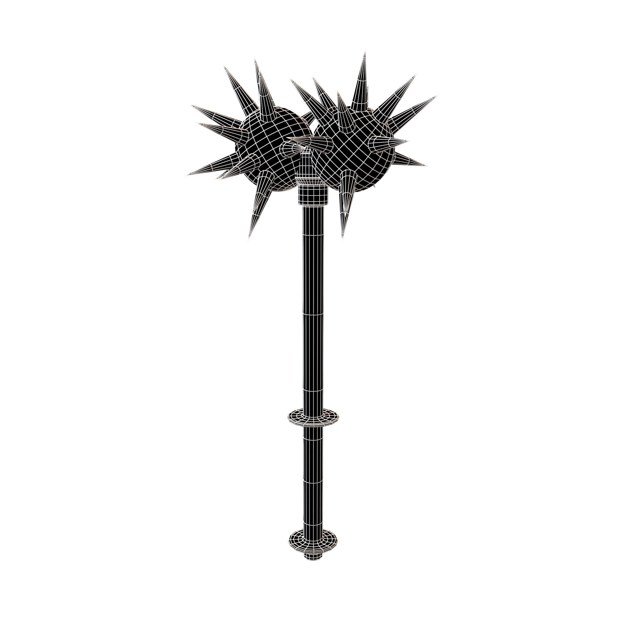 Morning Star Weapon v2 010 Low-poly 3D model_5