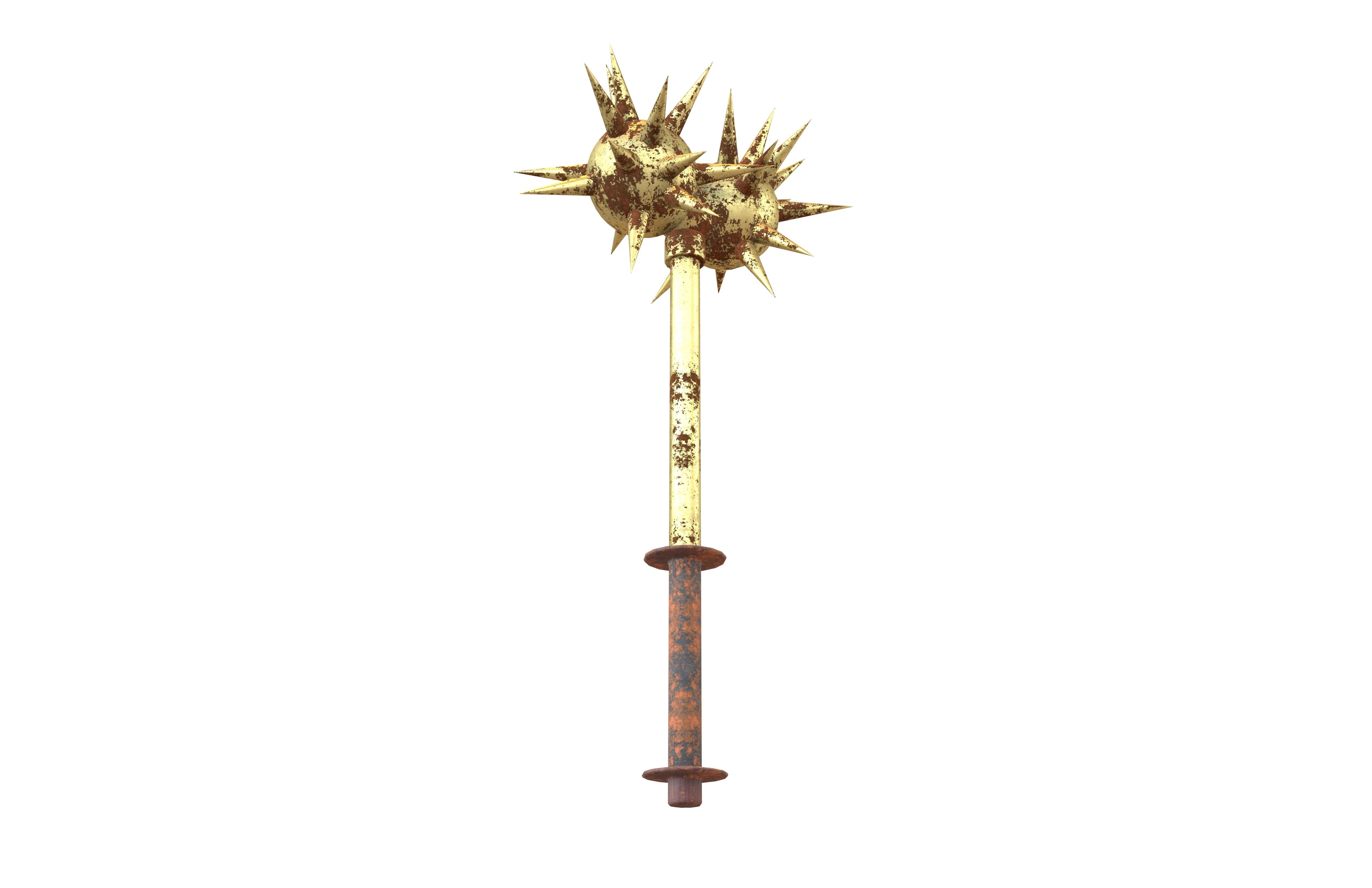 Morning Star Weapon v2 010 Low-poly 3D model_3