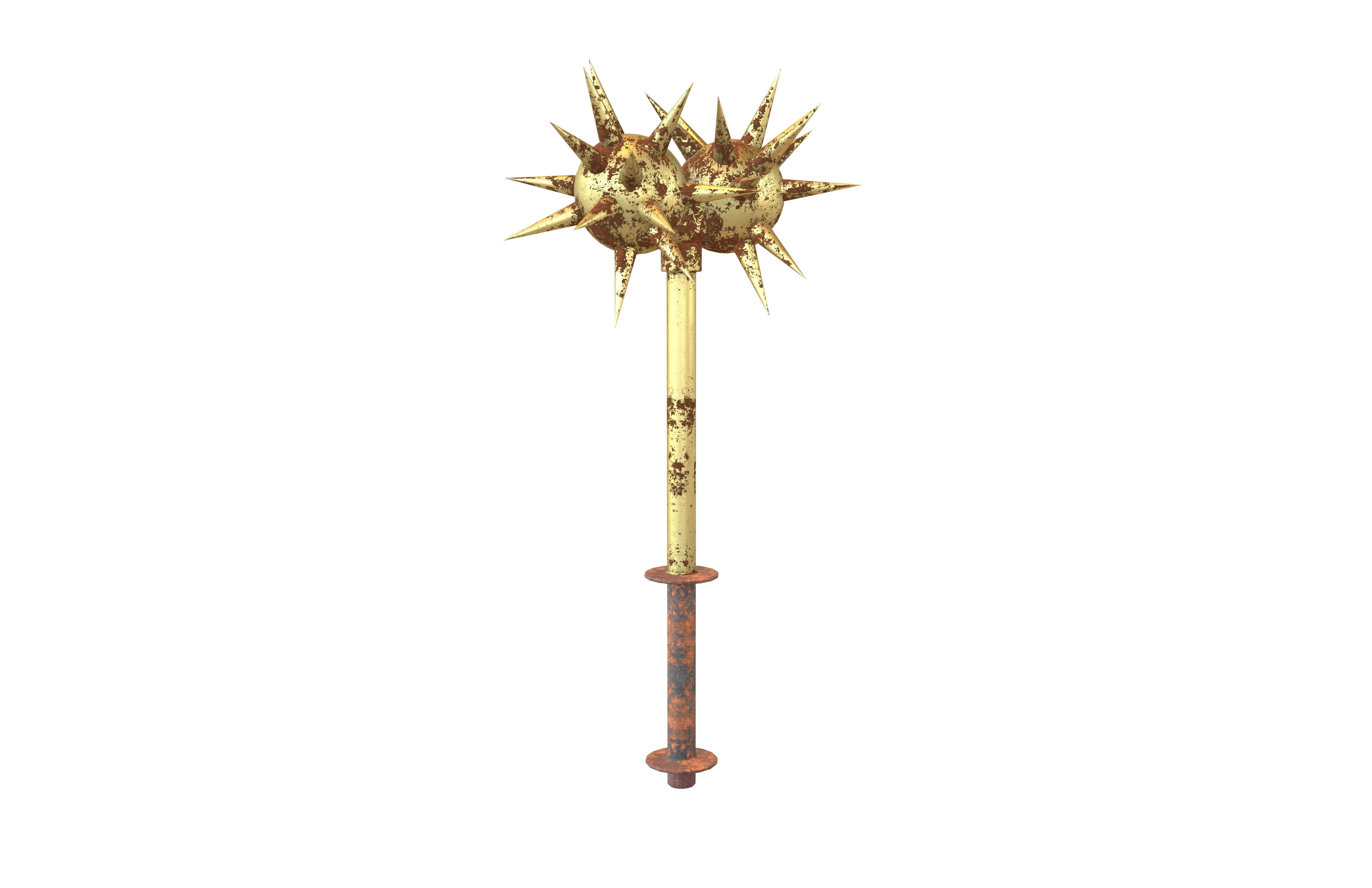 Morning Star Weapon v2 010 Low-poly 3D model_1