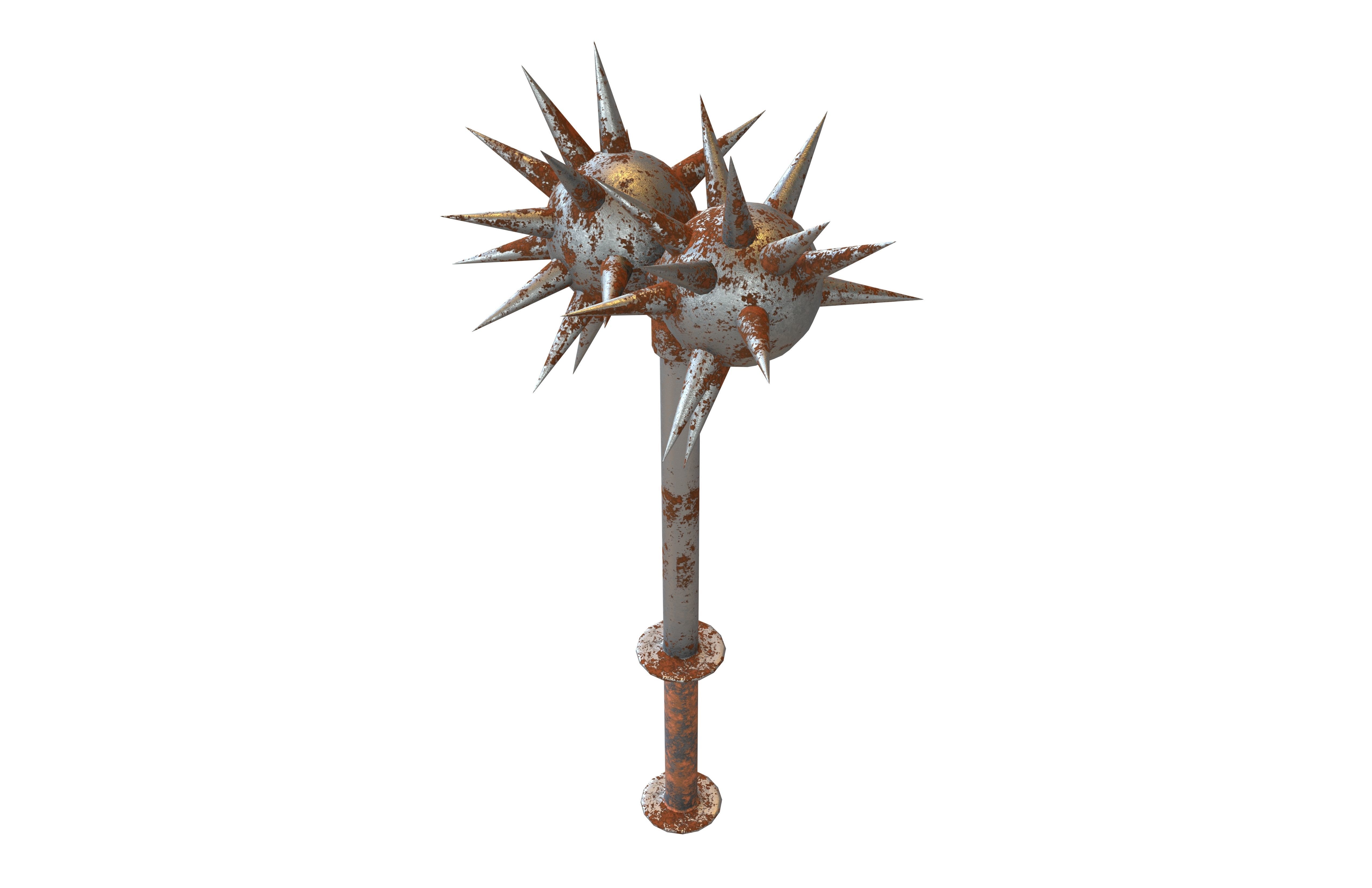Morning Star Weapon v2 011 Low-poly 3D model_2