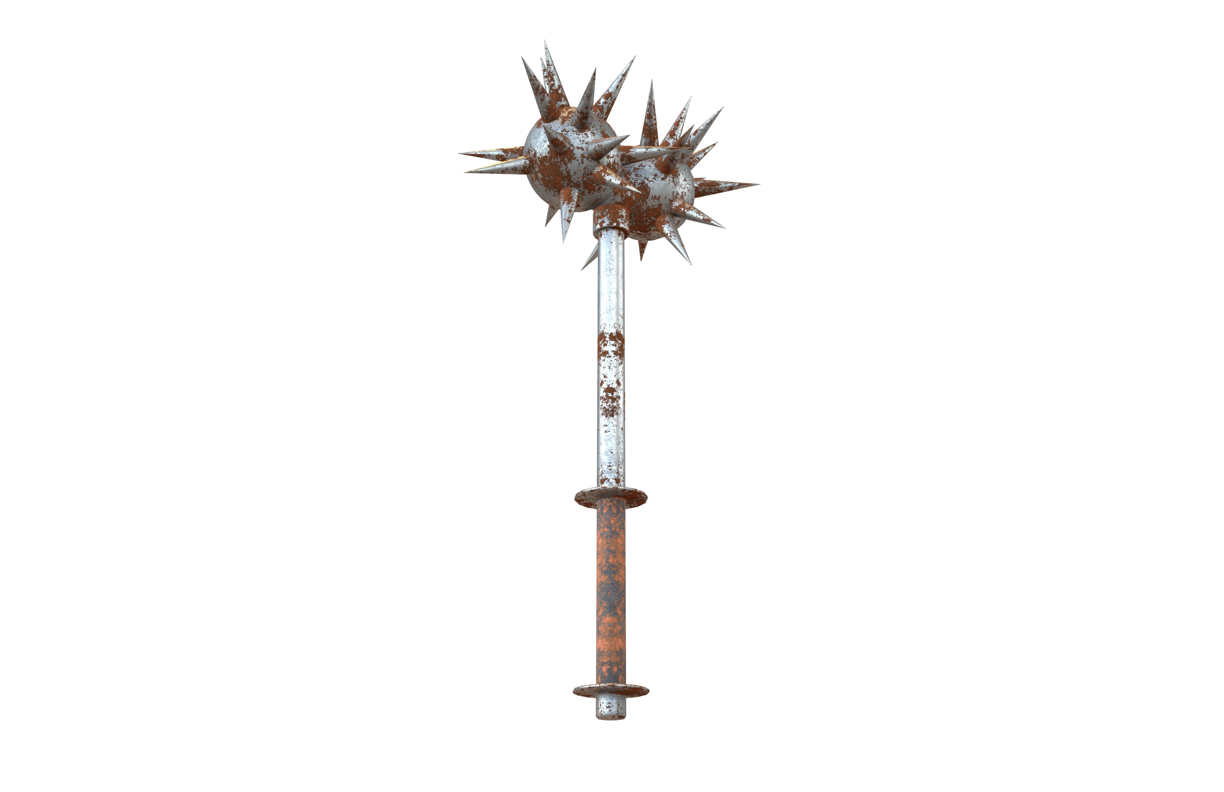 Morning Star Weapon v2 011 Low-poly 3D model_3