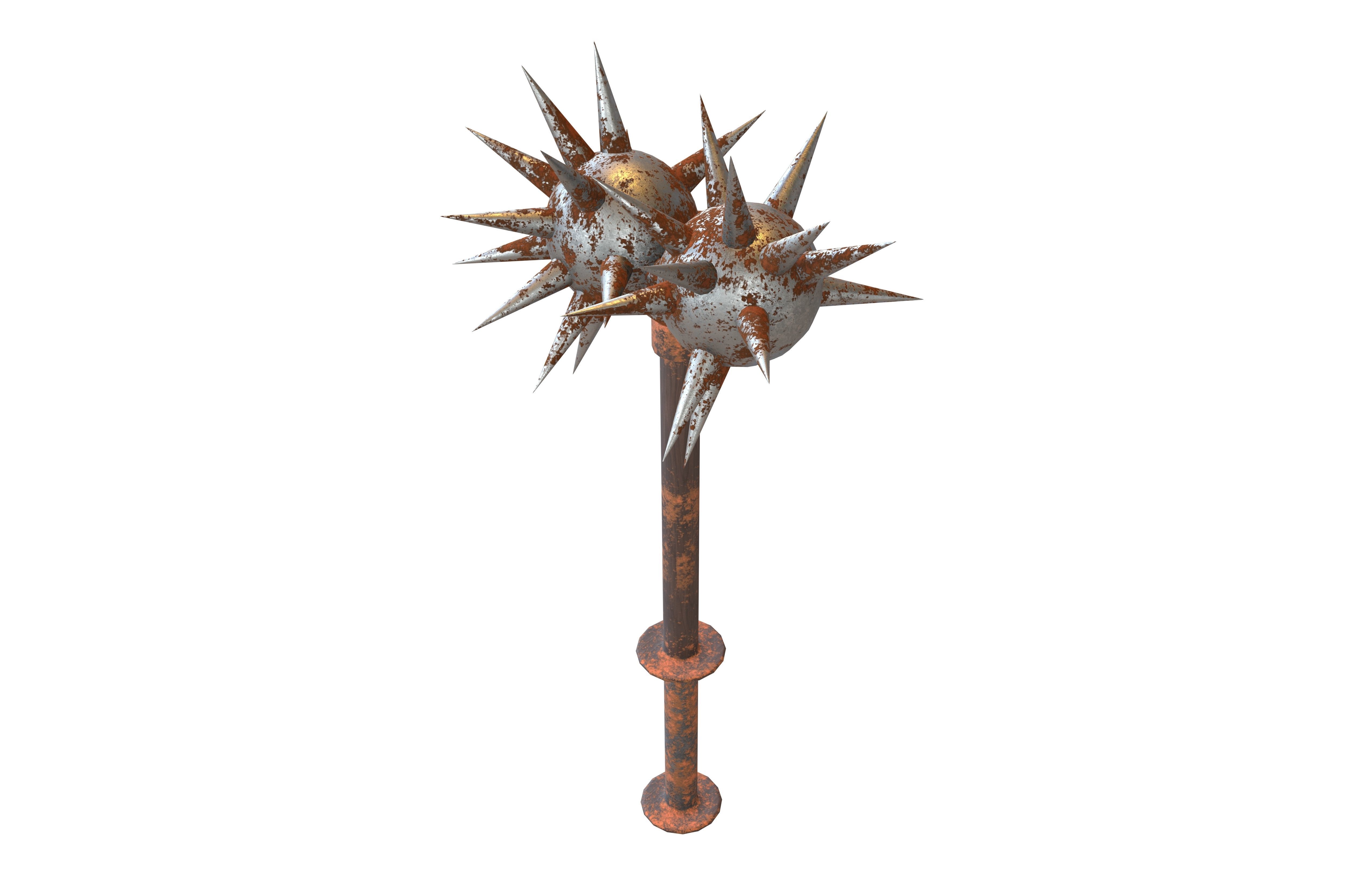 Morning Star Weapon v2 012 Low-poly 3D model_2