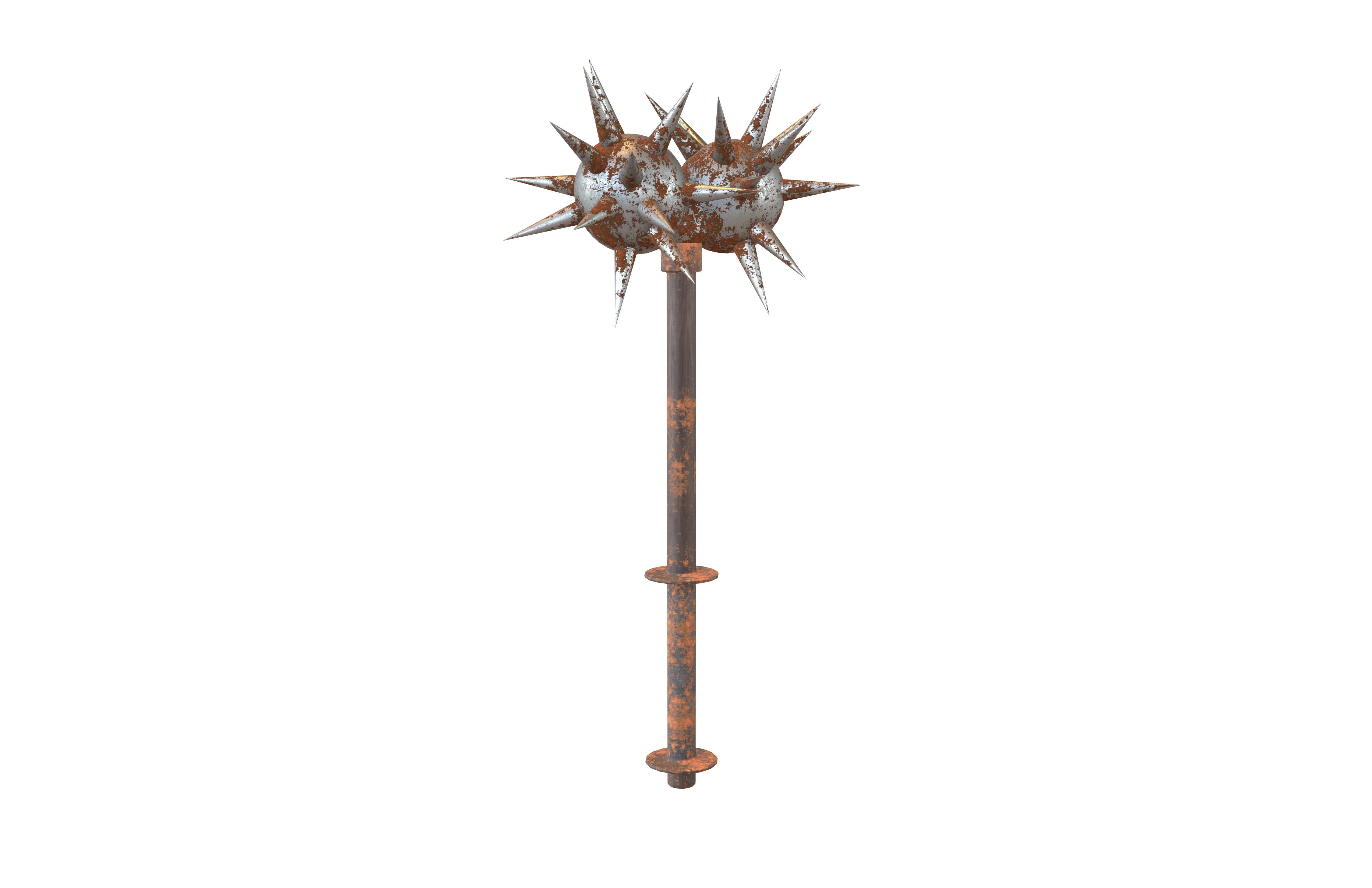 Morning Star Weapon v2 012 Low-poly 3D model_1