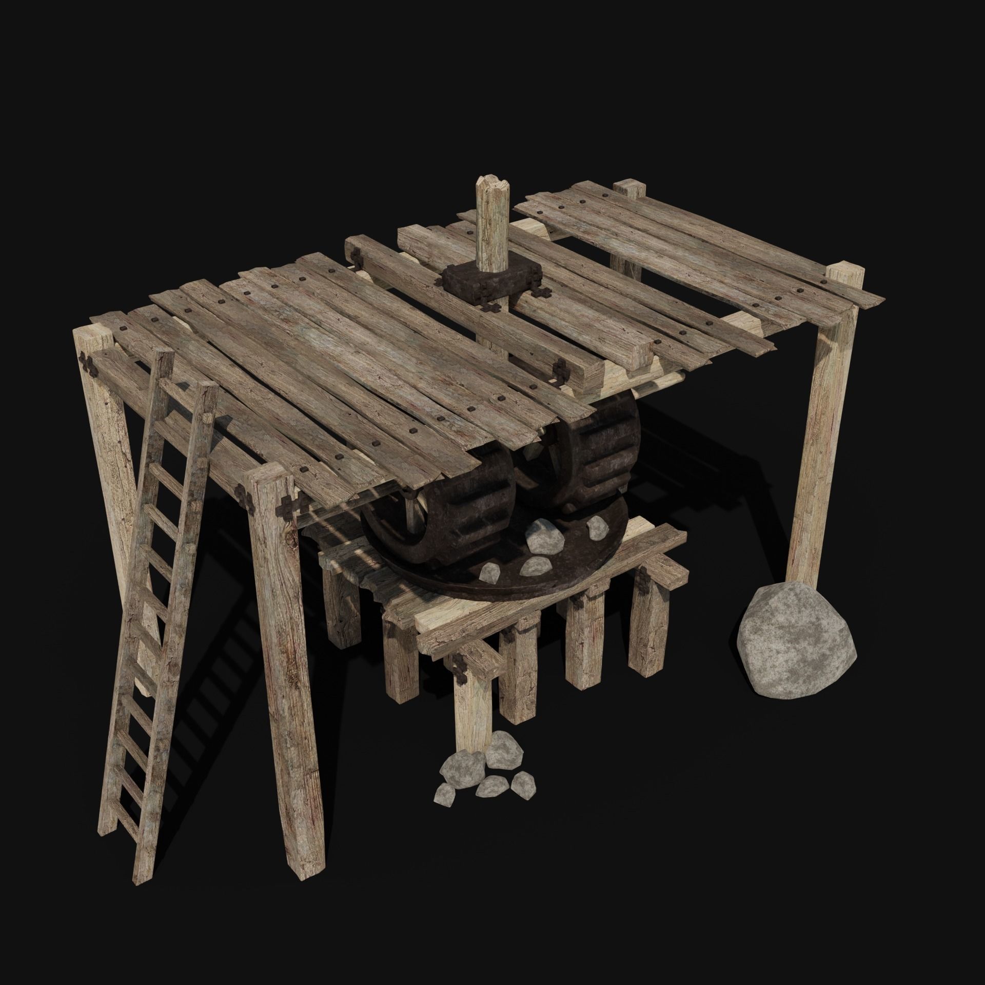 QUARRY MINE MACHINES CONSTRUCTION TOOL MACHINERY COLLECTION Low-poly 3D model_17