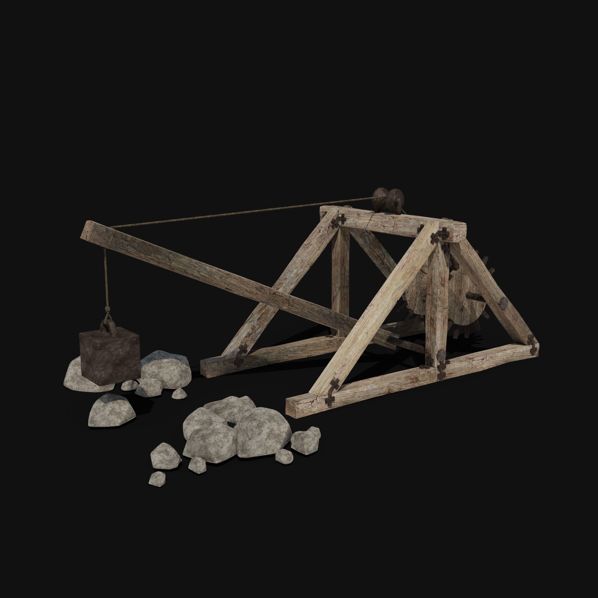 QUARRY MINE MACHINES CONSTRUCTION TOOL MACHINERY COLLECTION Low-poly 3D model_1