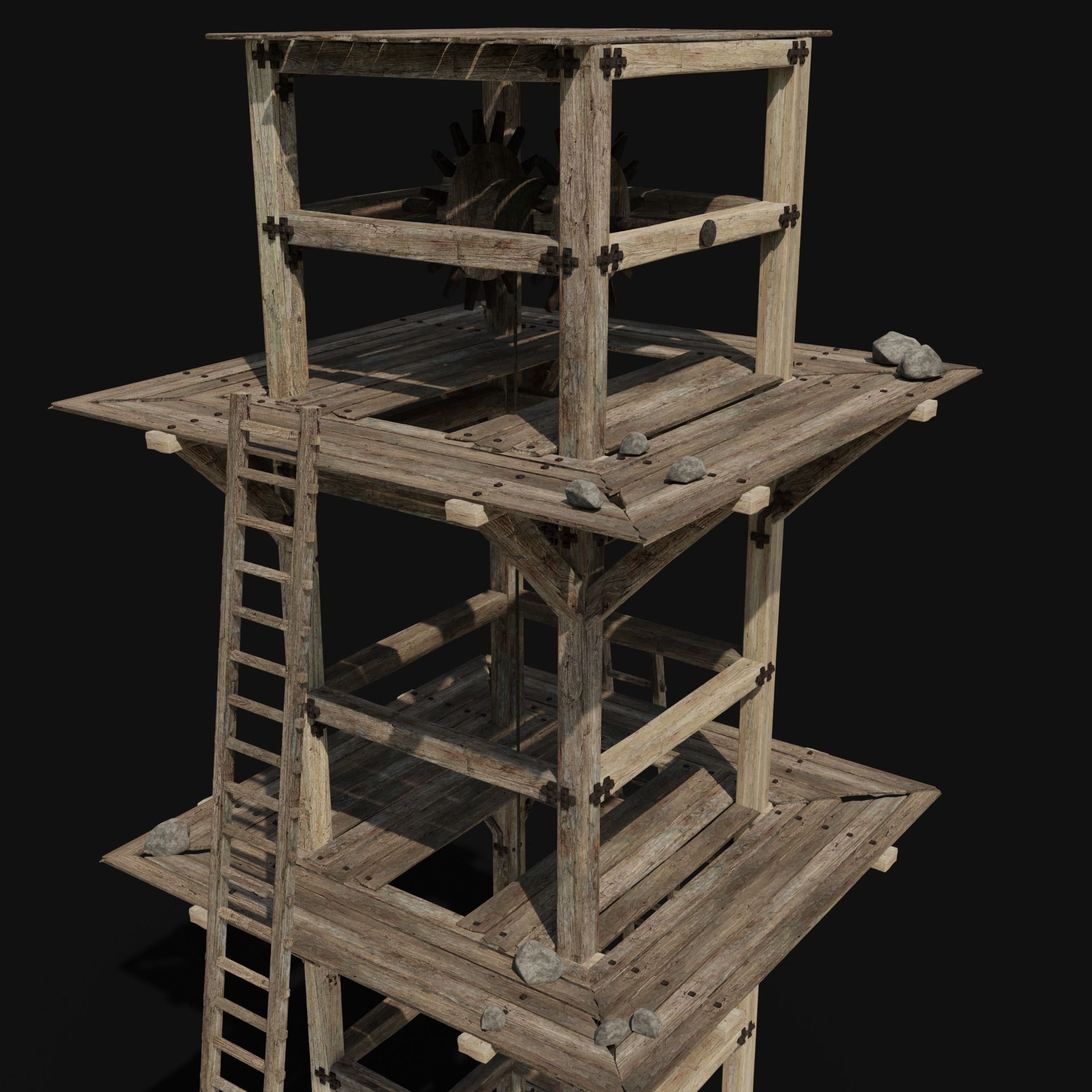 QUARRY MINE MACHINES CONSTRUCTION TOOL MACHINERY COLLECTION Low-poly 3D model_11