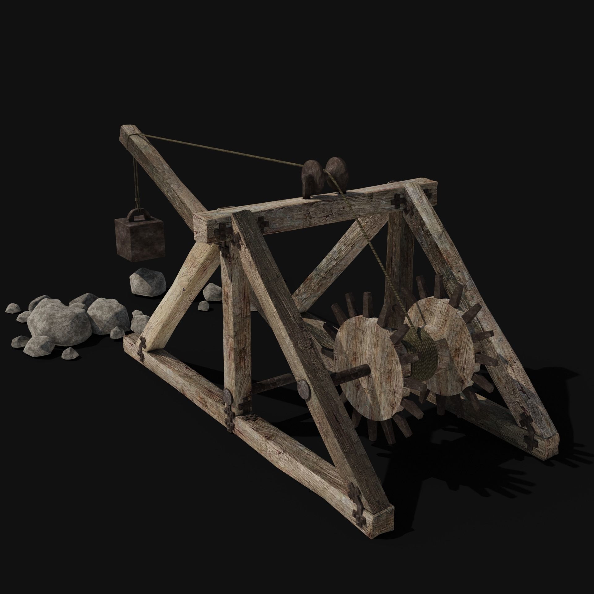 QUARRY MINE MACHINES CONSTRUCTION TOOL MACHINERY COLLECTION Low-poly 3D model_21