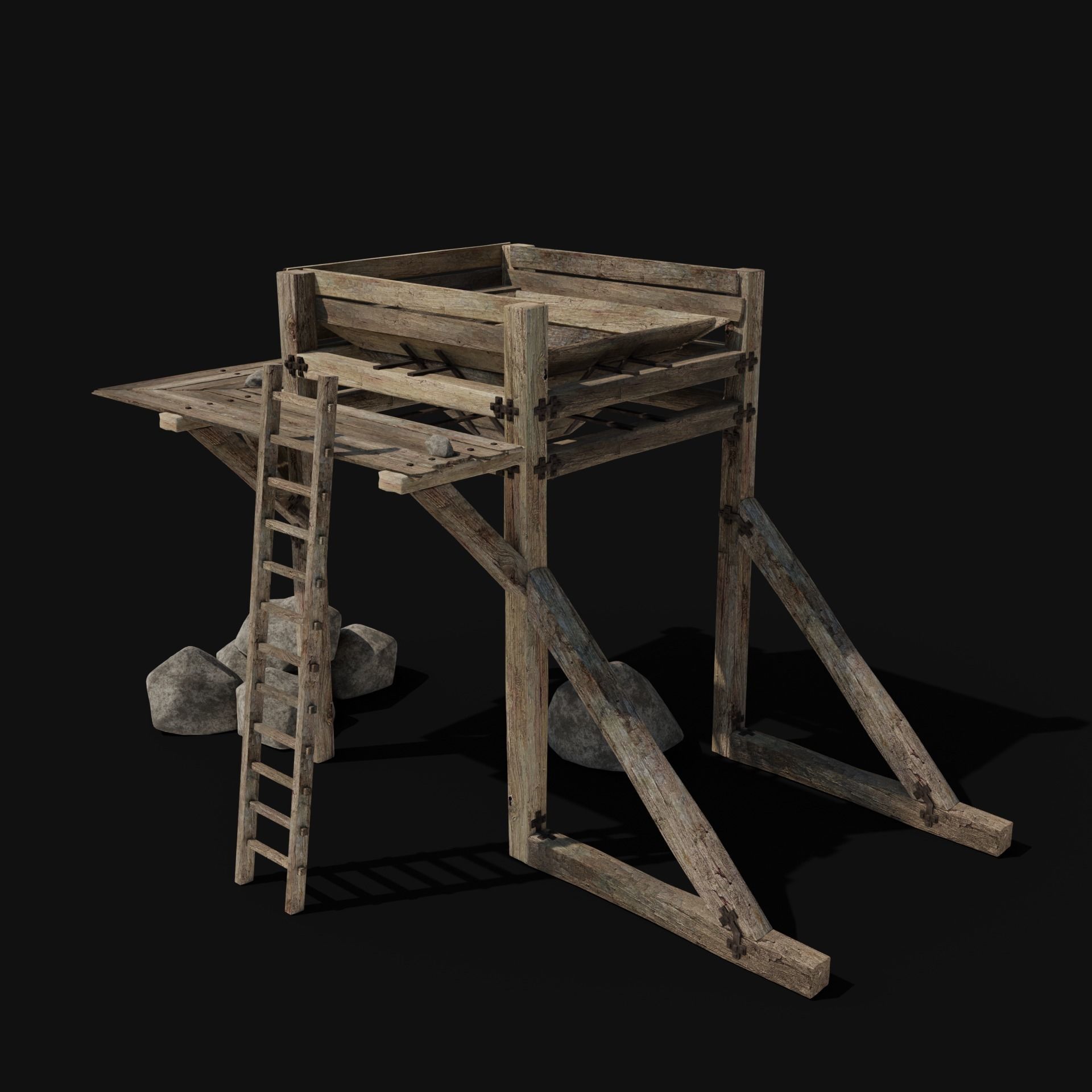 QUARRY MINE MACHINES CONSTRUCTION TOOL MACHINERY COLLECTION Low-poly 3D model_7