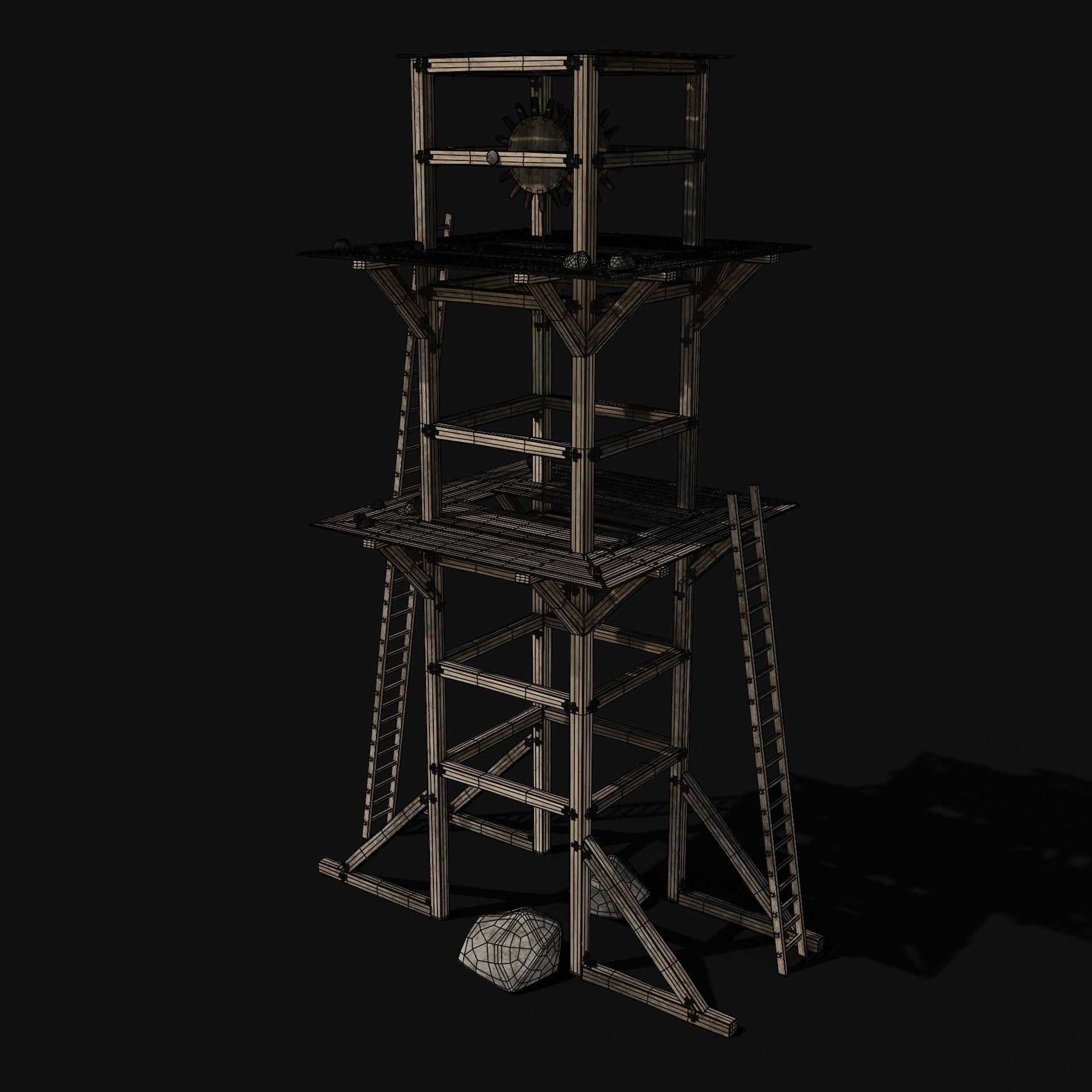 QUARRY MINE MACHINES CONSTRUCTION TOOL MACHINERY COLLECTION Low-poly 3D model_10