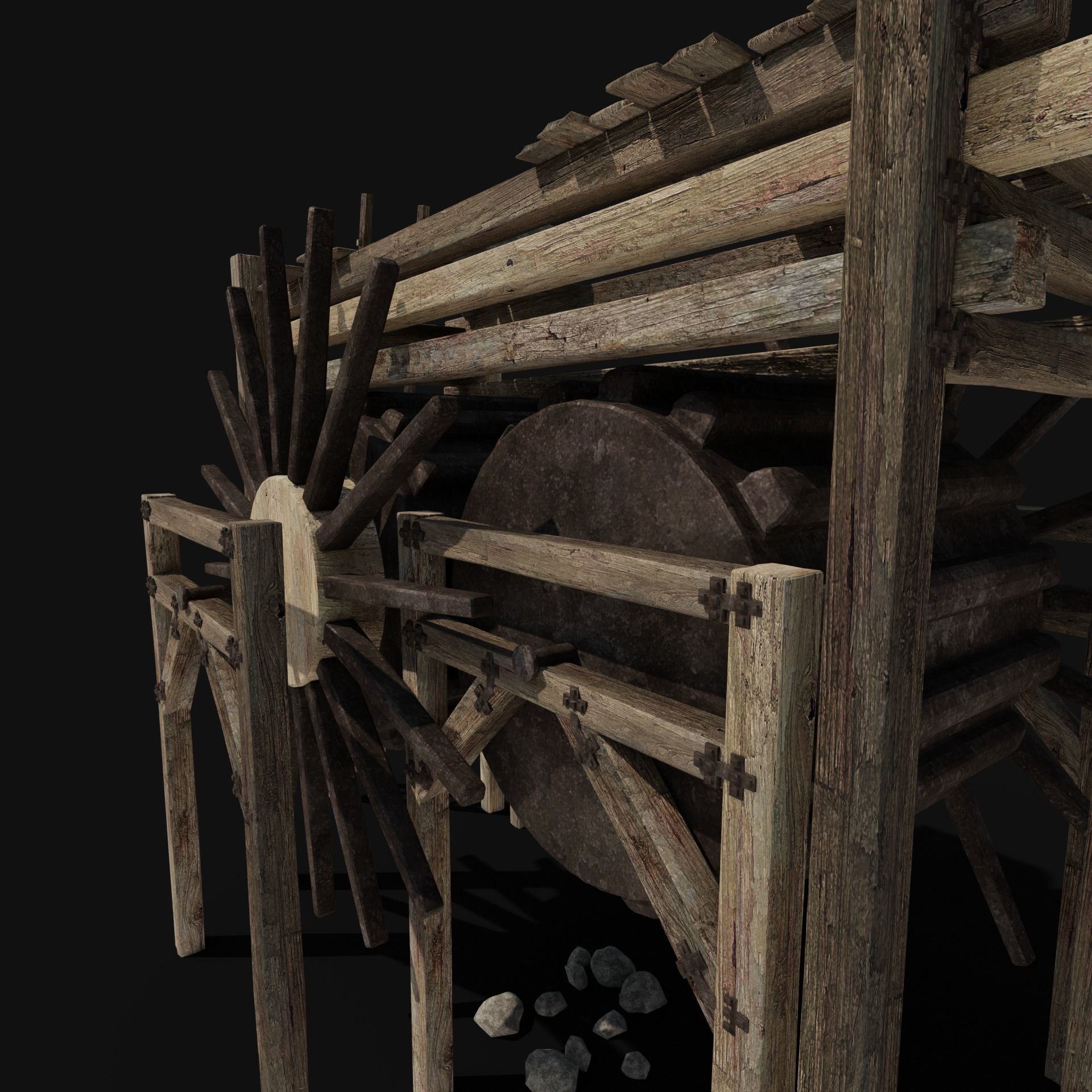 QUARRY MINE MACHINES CONSTRUCTION TOOL MACHINERY COLLECTION Low-poly 3D model_31