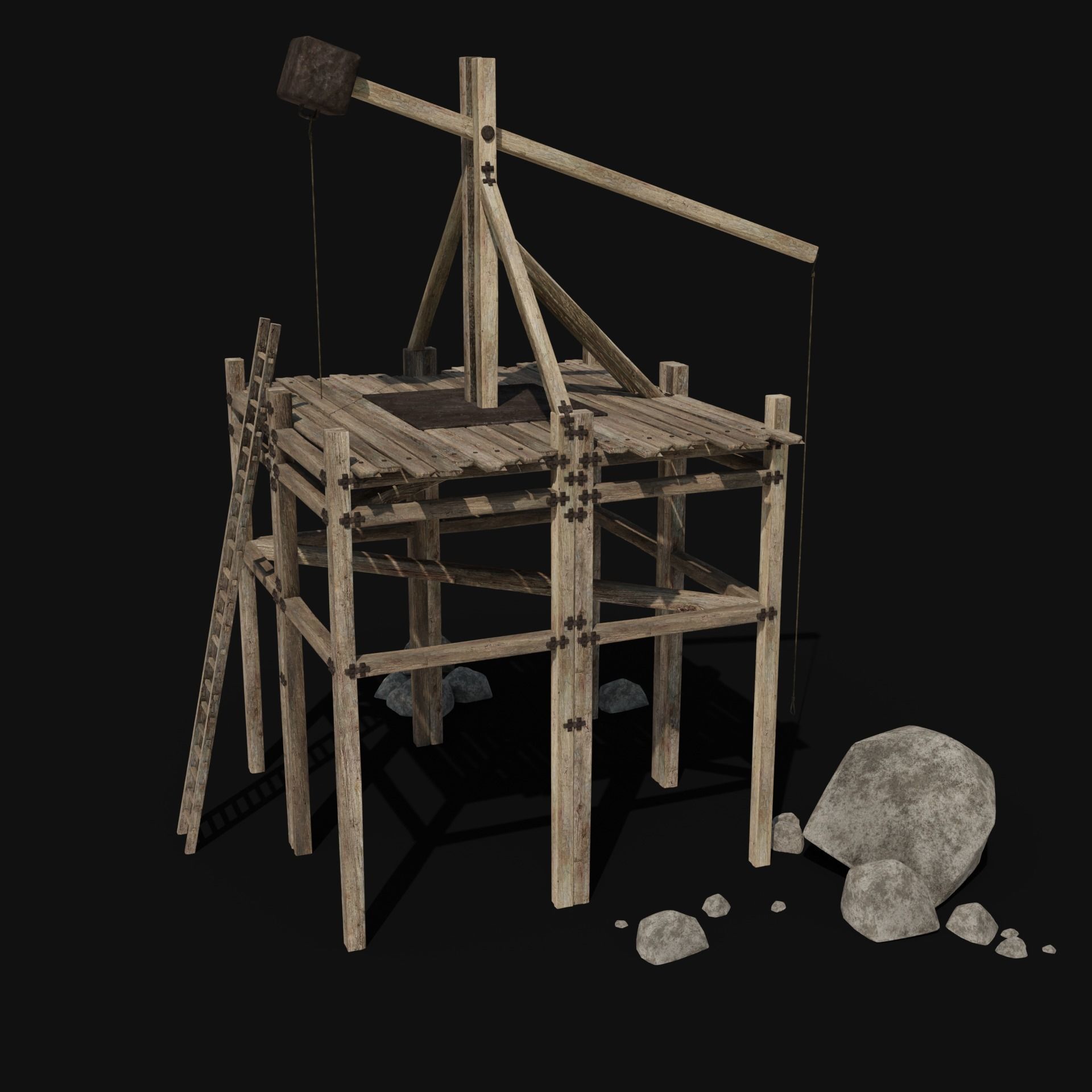 QUARRY MINE MACHINES CONSTRUCTION TOOL MACHINERY COLLECTION Low-poly 3D model_20