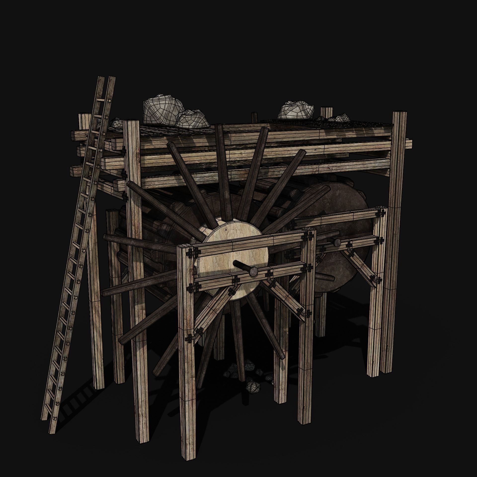 QUARRY MINE MACHINES CONSTRUCTION TOOL MACHINERY COLLECTION Low-poly 3D model_13