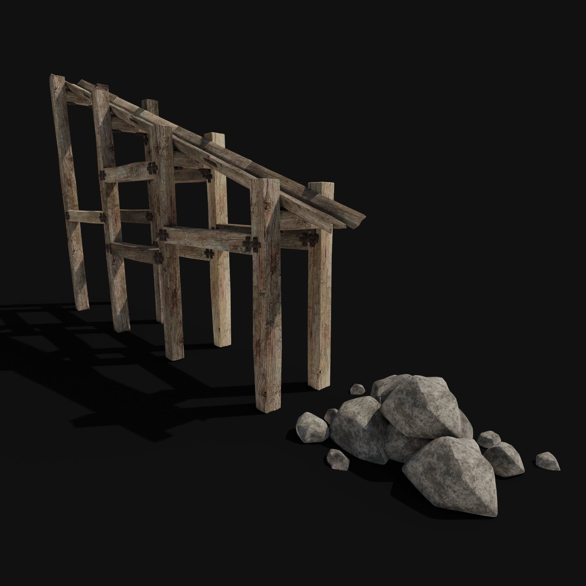 QUARRY MINE MACHINES CONSTRUCTION TOOL MACHINERY COLLECTION Low-poly 3D model_23