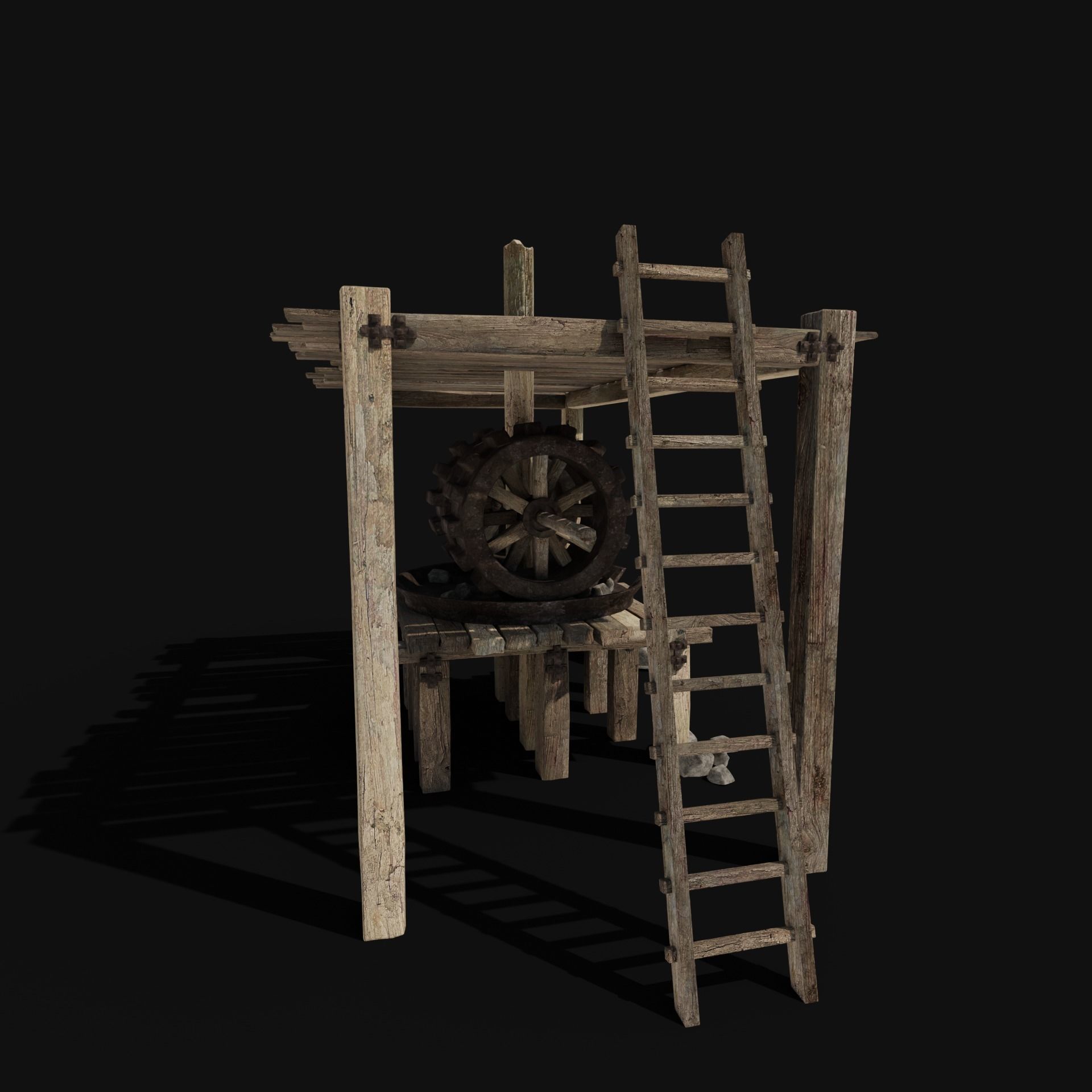 QUARRY MINE MACHINES CONSTRUCTION TOOL MACHINERY COLLECTION Low-poly 3D model_33