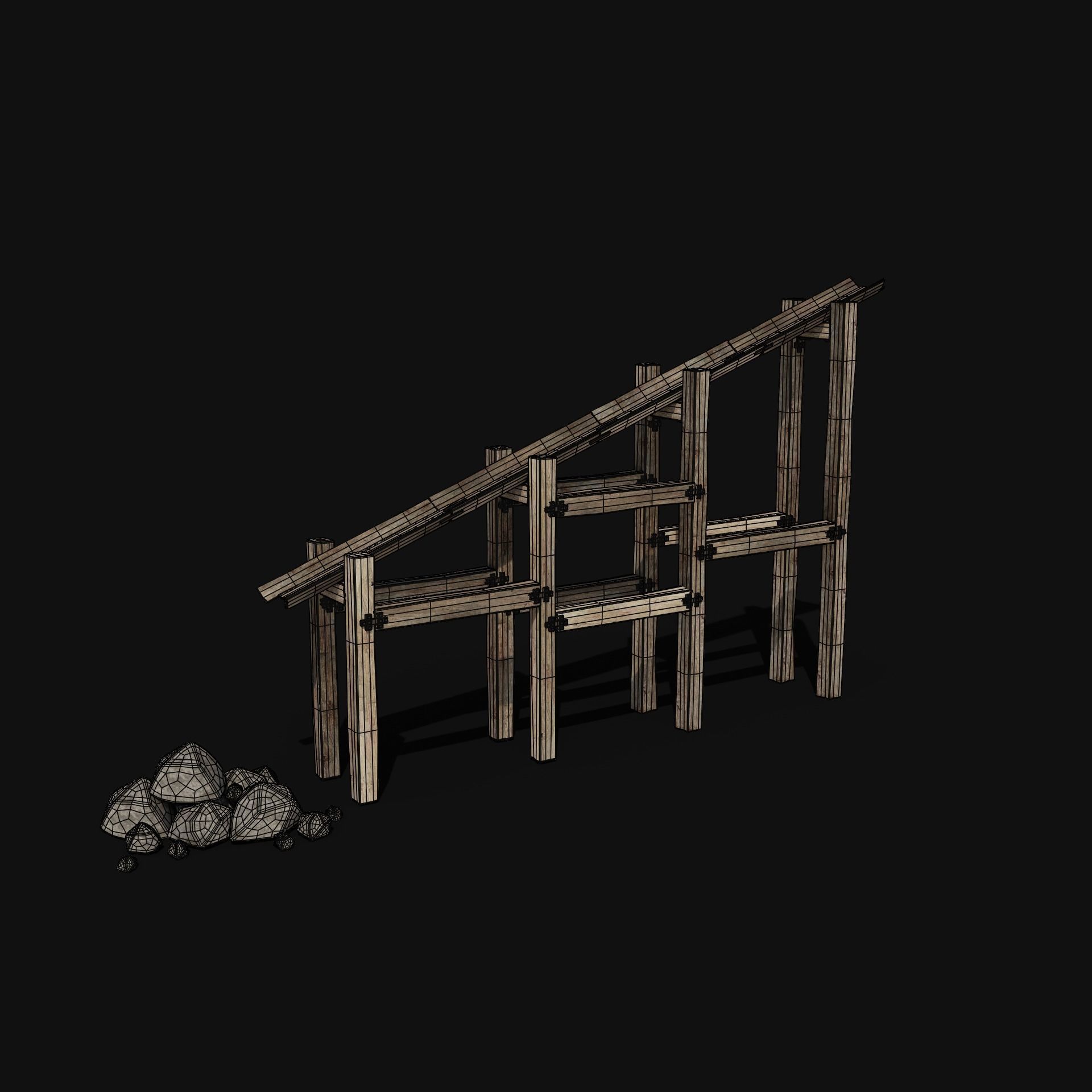 QUARRY MINE MACHINES CONSTRUCTION TOOL MACHINERY COLLECTION Low-poly 3D model_4
