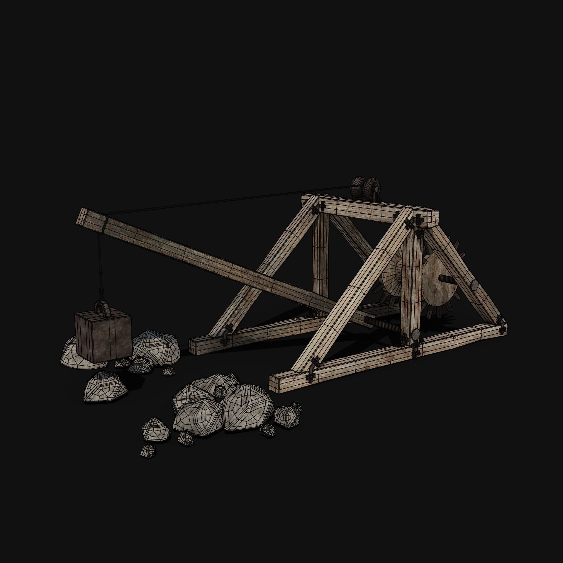 QUARRY MINE MACHINES CONSTRUCTION TOOL MACHINERY COLLECTION Low-poly 3D model_2