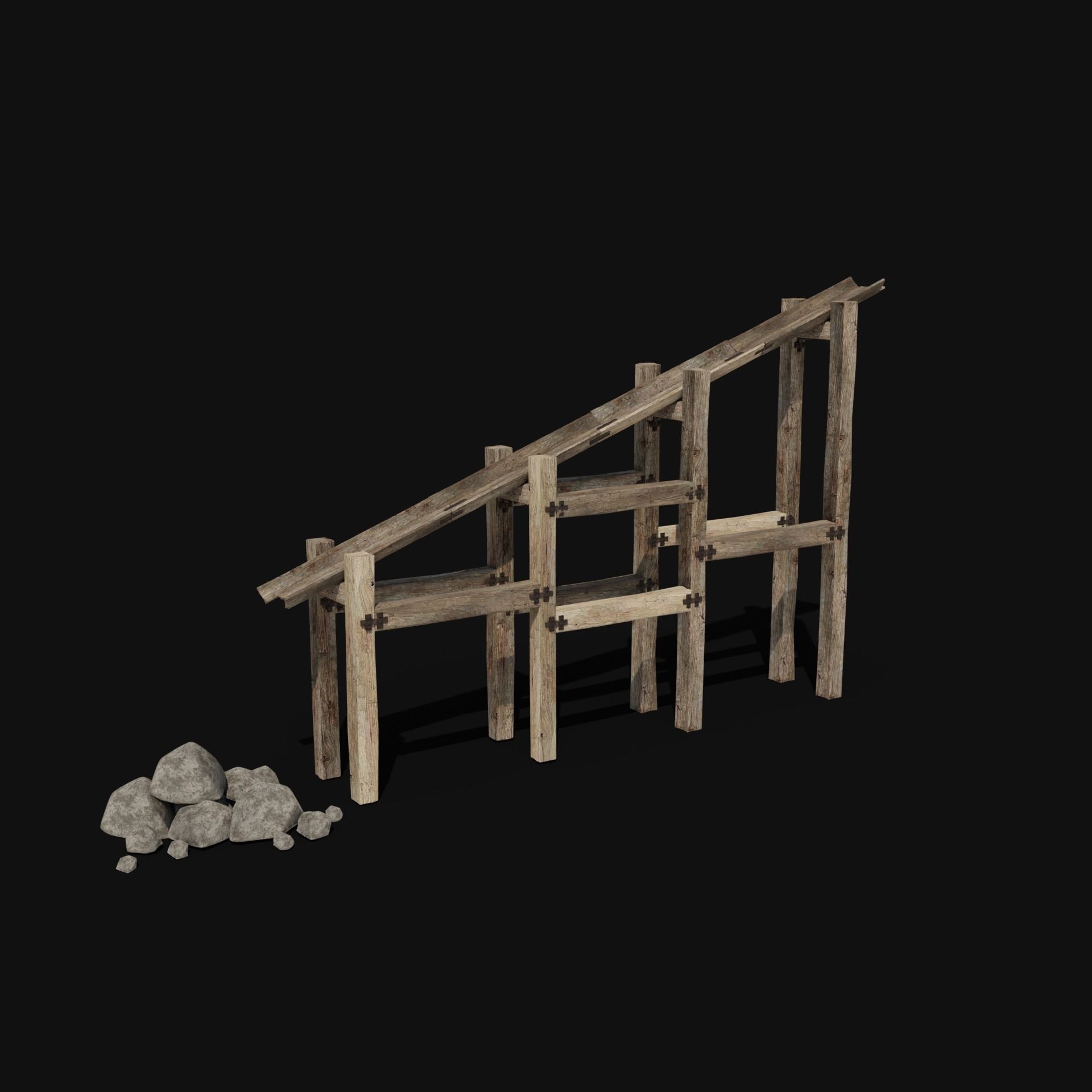 QUARRY MINE MACHINES CONSTRUCTION TOOL MACHINERY COLLECTION Low-poly 3D model_3