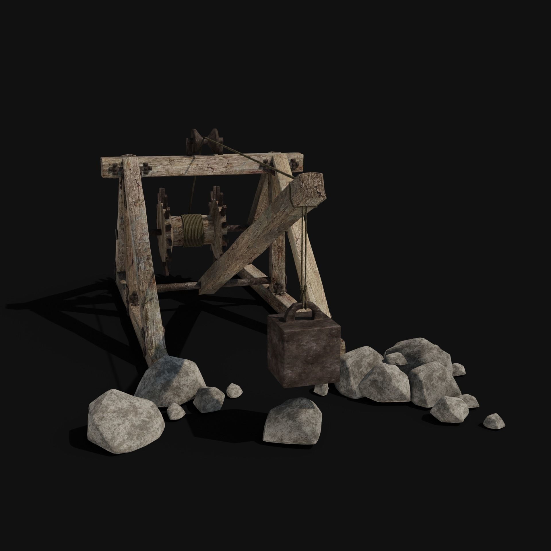 QUARRY MINE MACHINES CONSTRUCTION TOOL MACHINERY COLLECTION Low-poly 3D model_22