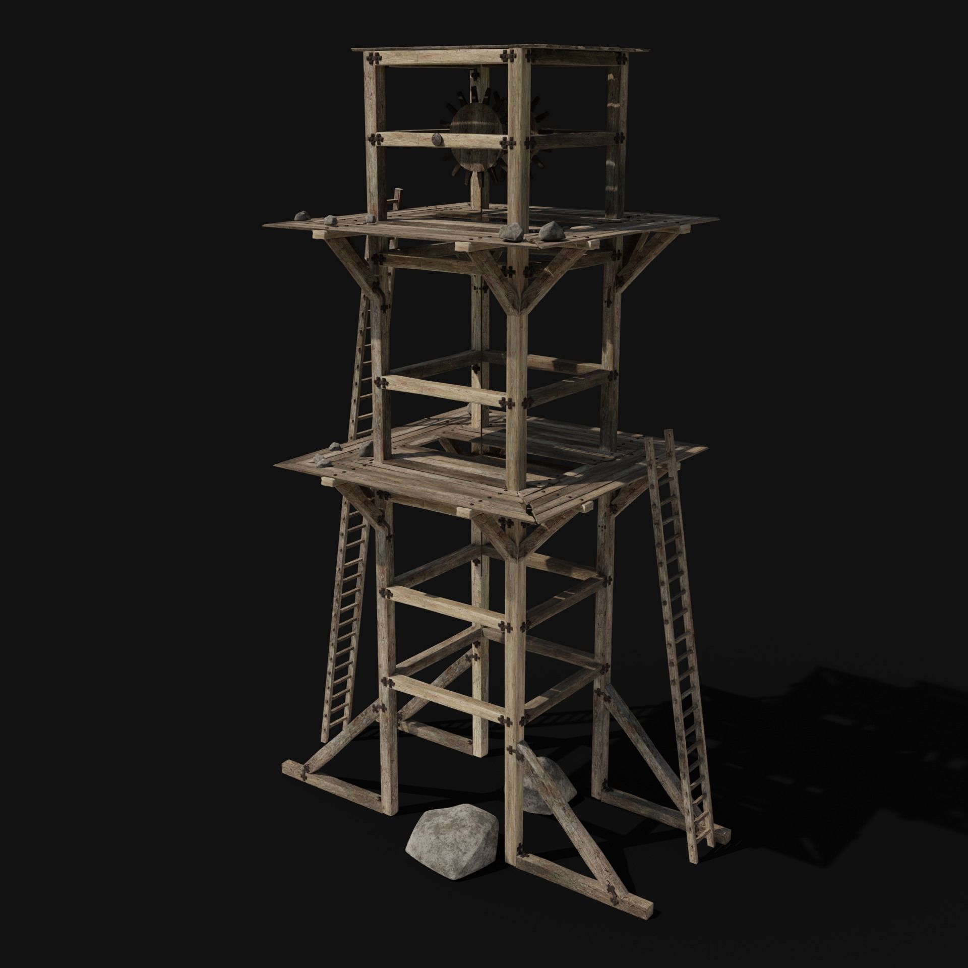 QUARRY MINE MACHINES CONSTRUCTION TOOL MACHINERY COLLECTION Low-poly 3D model_9