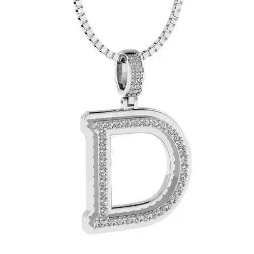 Alphabet Diamond pendant D 3D print model