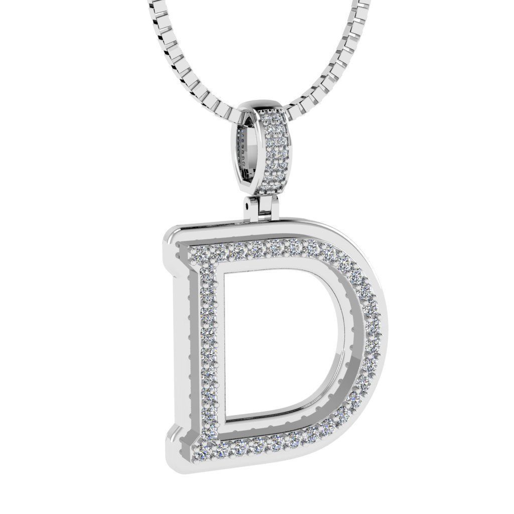 Alphabet Diamond pendant D 3D print model_9