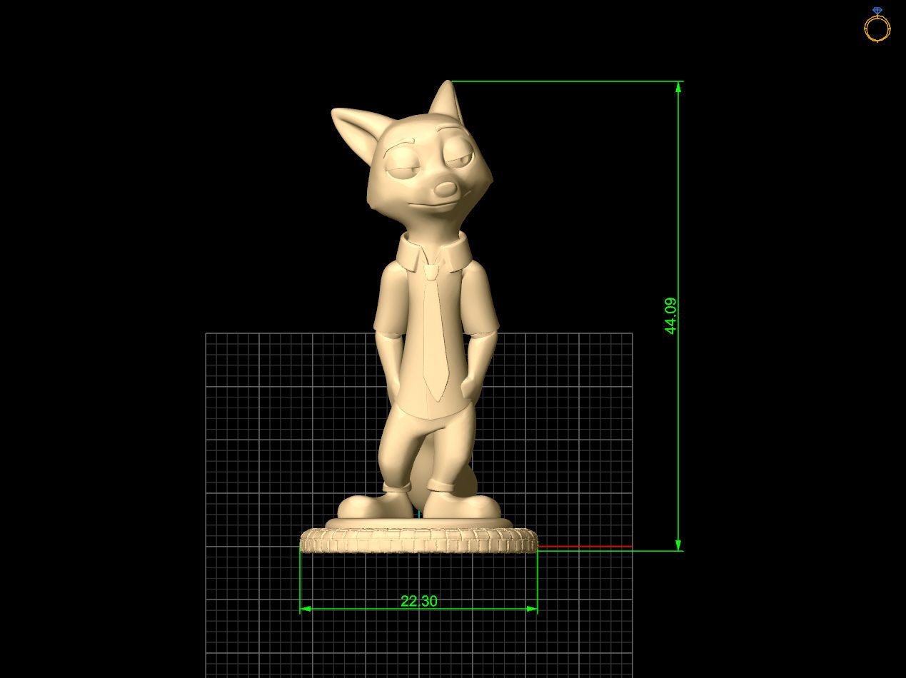 Nick Wilde Zootopia statue silver gold printable 3D model 3D print model_8