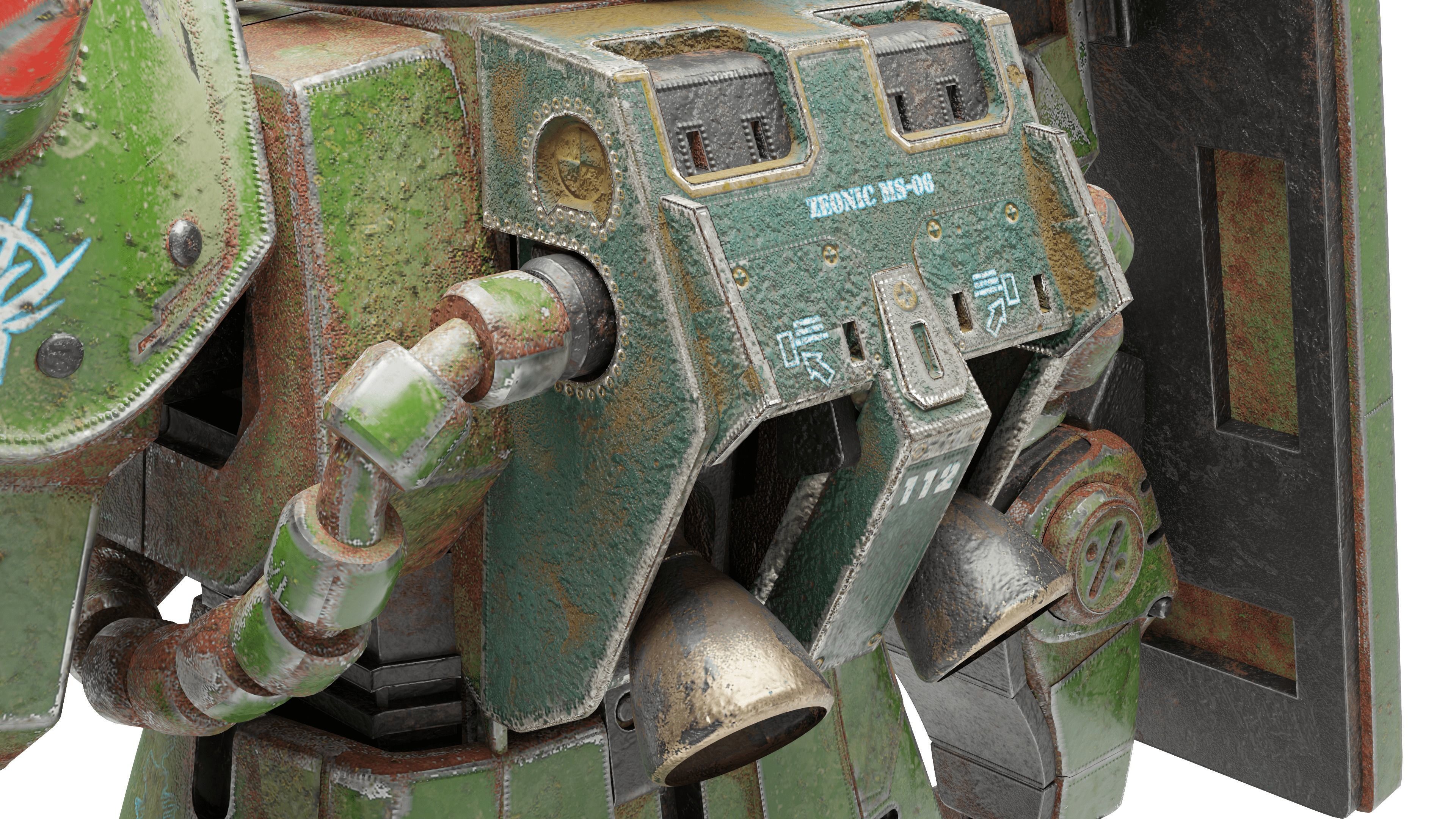 MS-06F Zaku Mobile Suit UC 0079 3D model_6