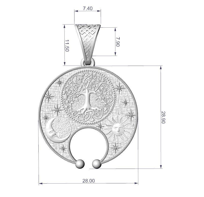 Pendant Three Of Life P 0015 3D print model_9