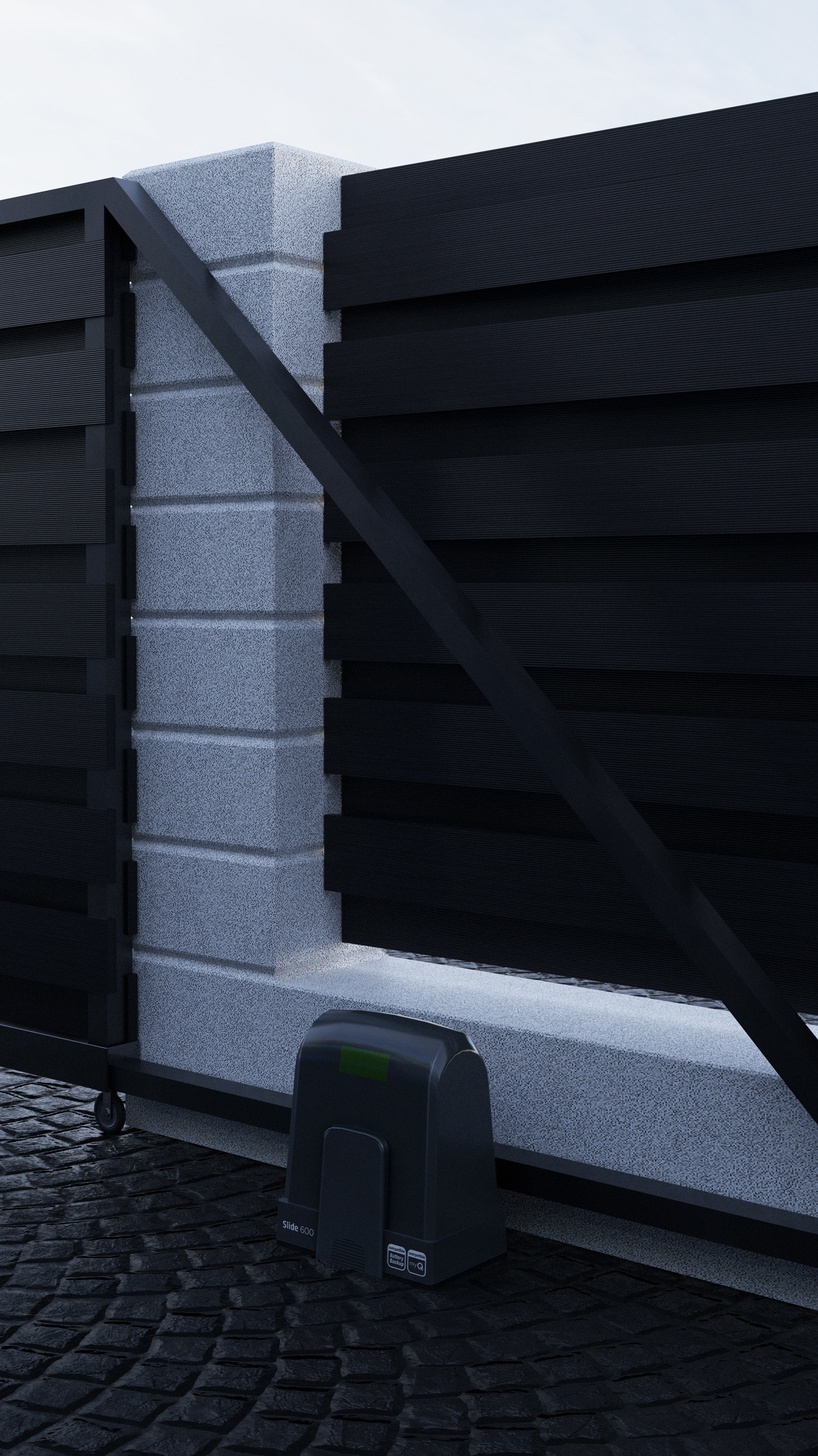 Modern Fence 3D model_3