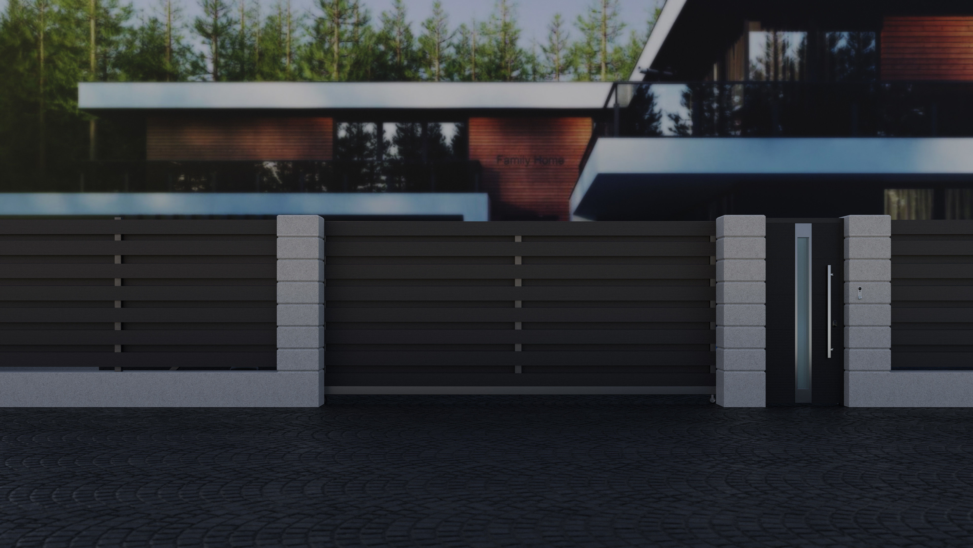 Modern Fence 3D model_1