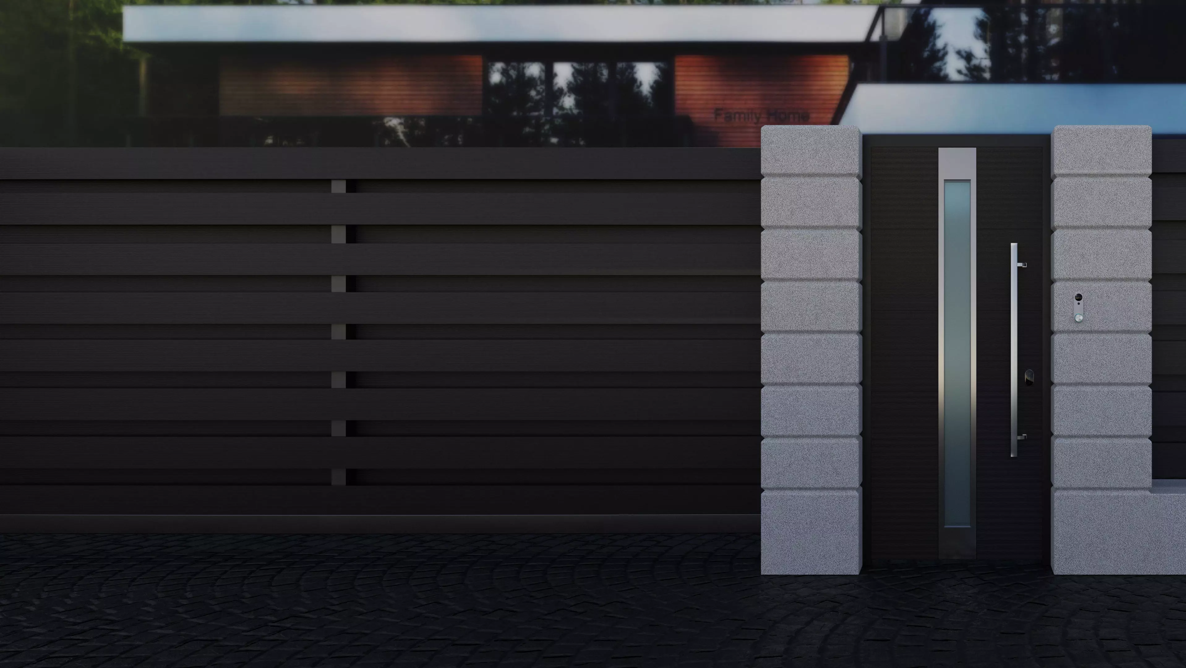 Modern Fence 3D model_0