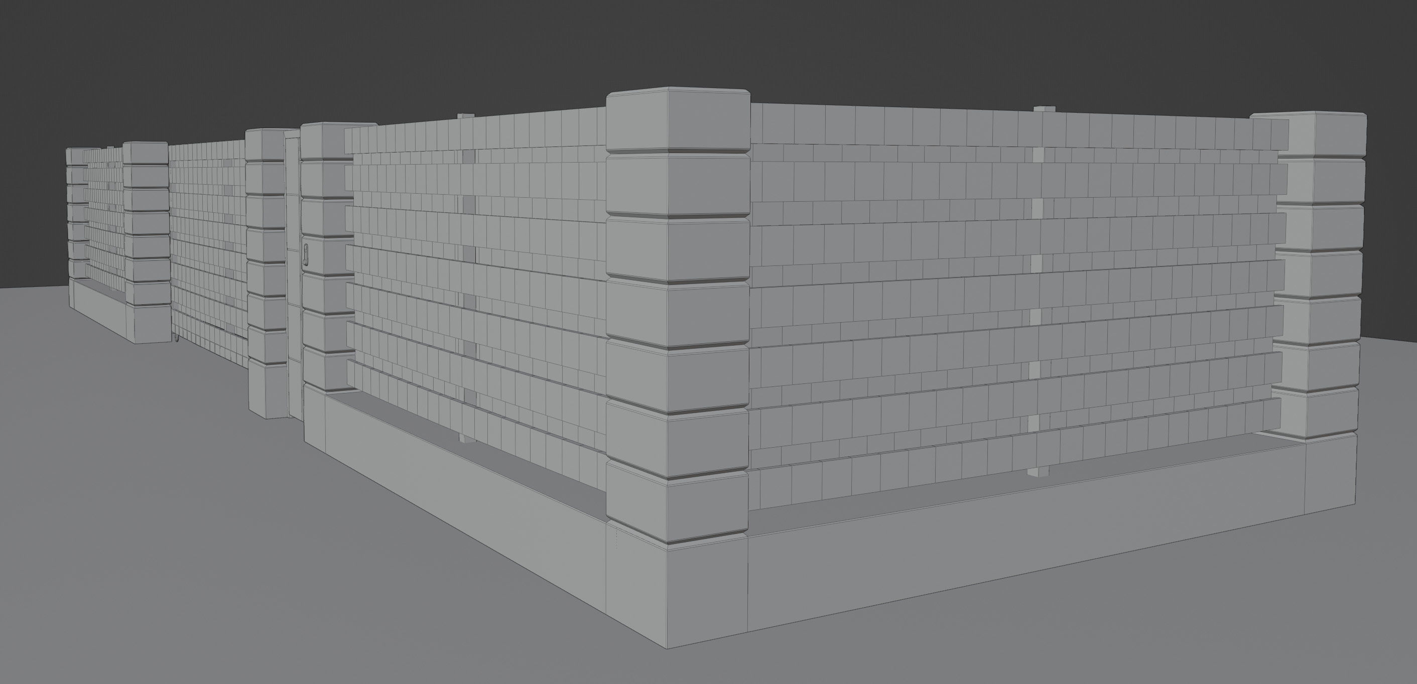 Modern Fence 3D model_5