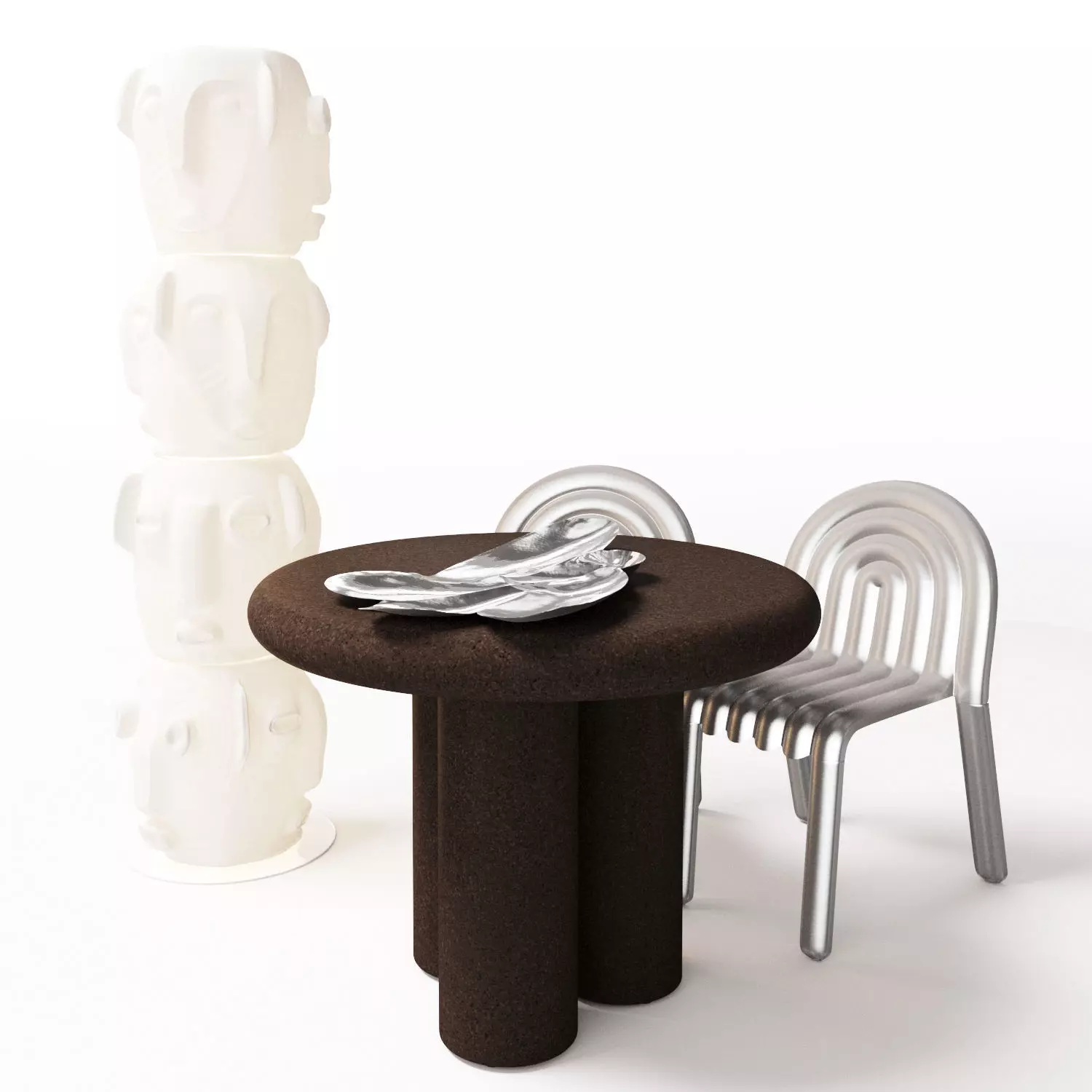 Cork Hydro Cloud Platter Tom Dixon Threebu totem light Slide set 3D model
