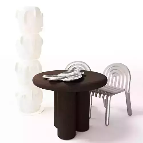 Cork Hydro Cloud Platter Tom Dixon Threebu totem light Slide set 3D model